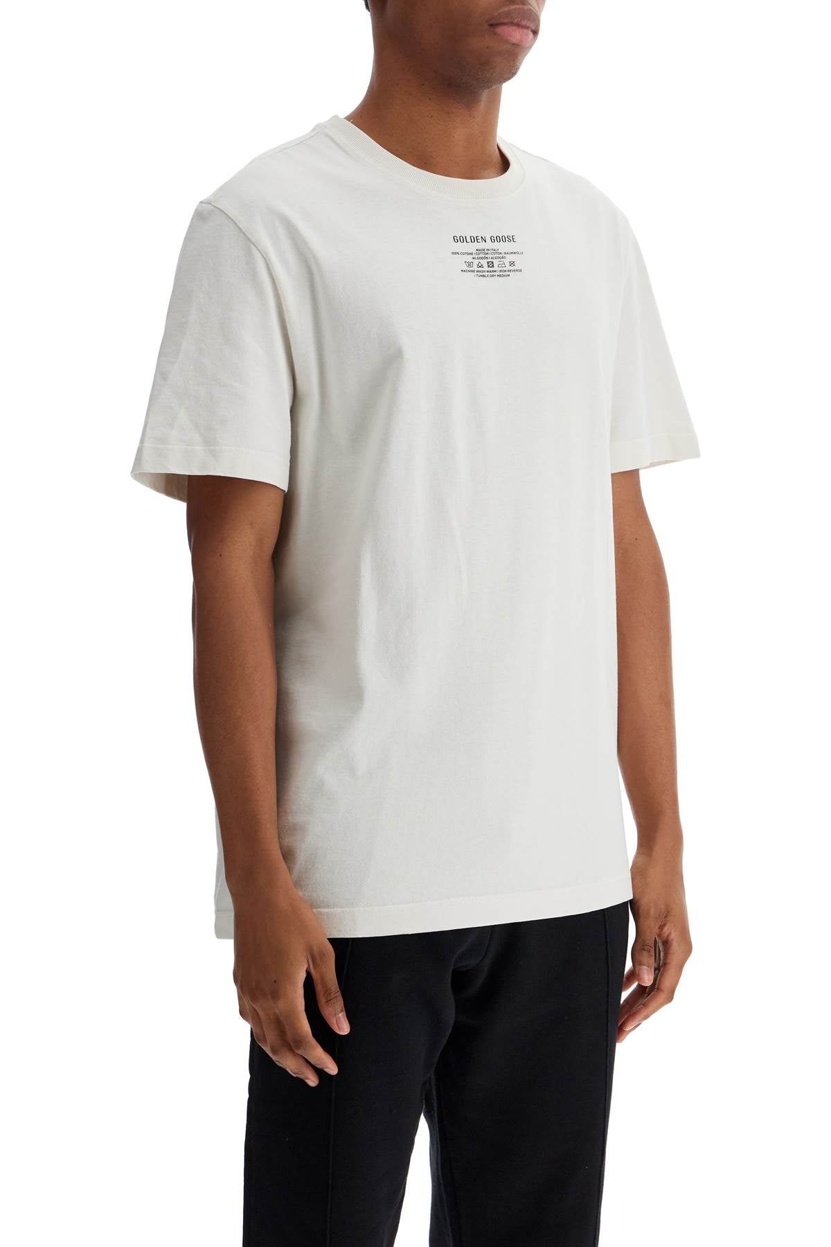 Golden Goose men's organic cotton white t-shirt with printed logo image 1