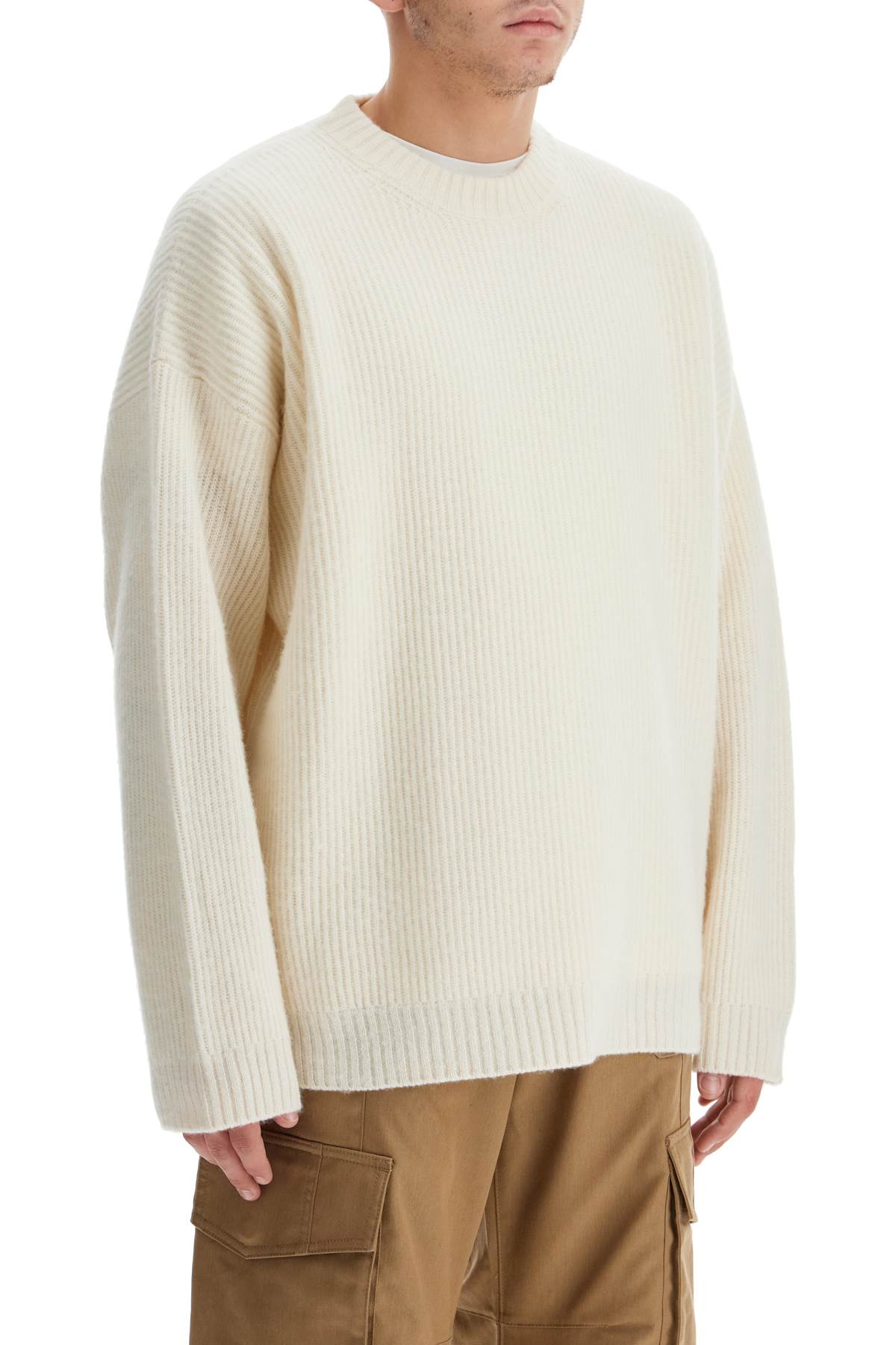 Golden Goose Ribbed Wool Pullover Sweater with Double Stars image 1