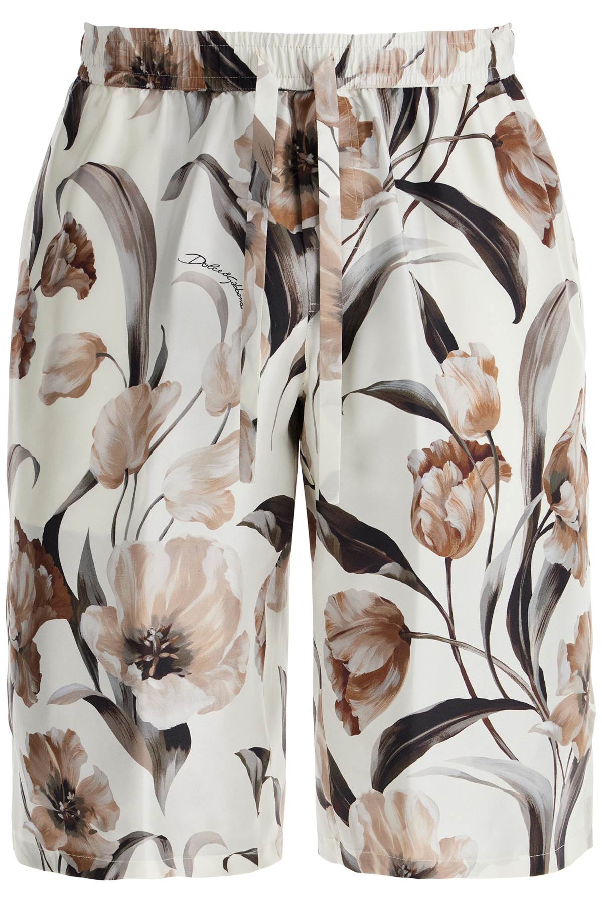 Dolce & Gabbana silk bermuda shorts with floral print set image 0