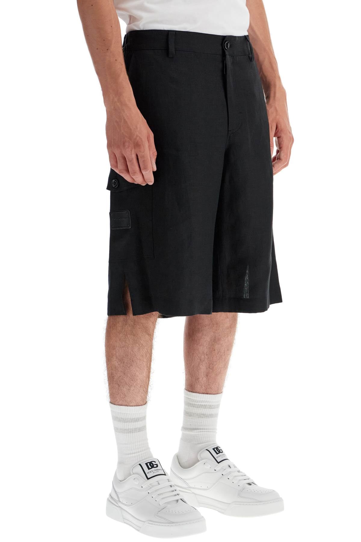 Dolce & Gabbana Men's Linen Cargo Bermuda Shorts image 1