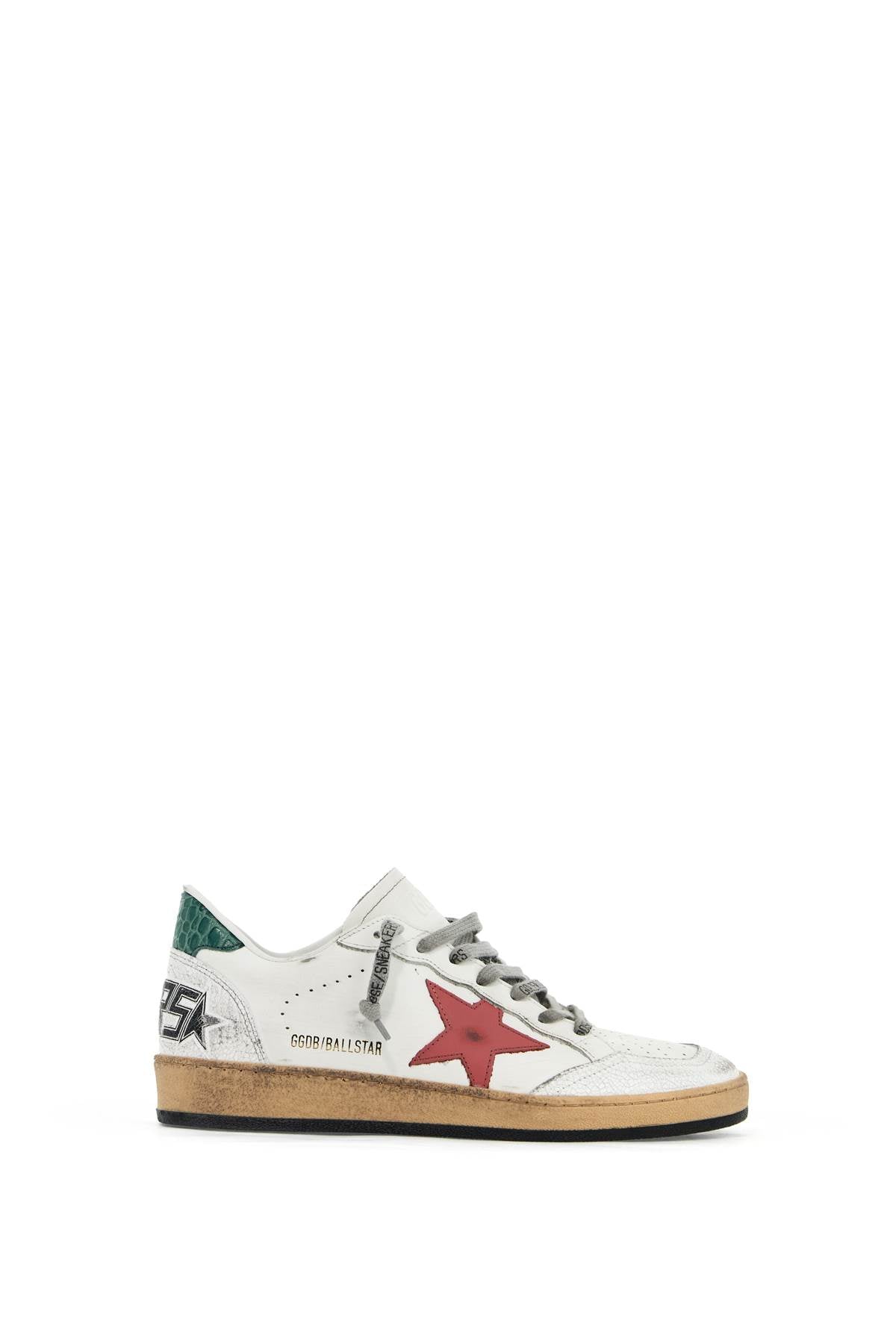 Golden Goose Ball Star Sneakers: Used-Effect Leather Sneakers with Embossed Star image 0