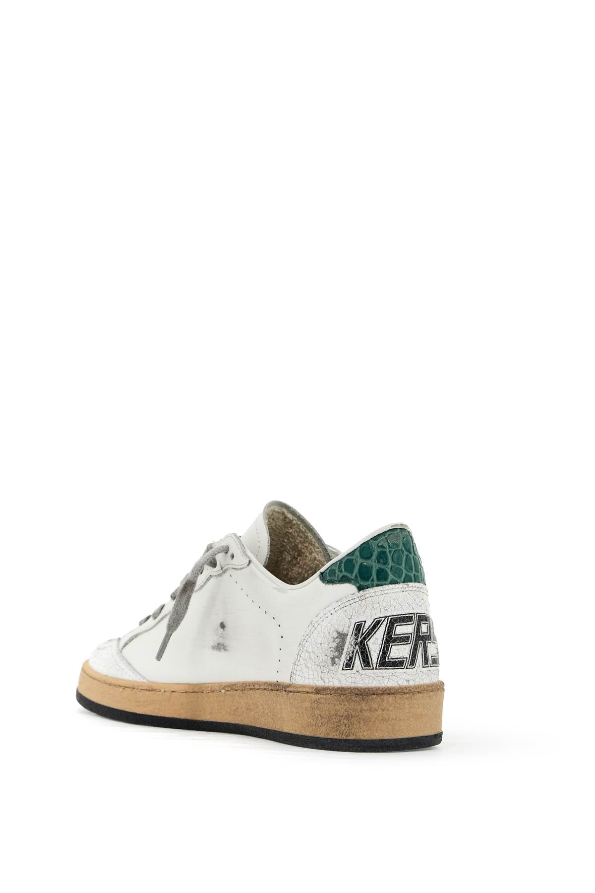 Golden Goose Ball Star Sneakers: Used-Effect Leather Sneakers with Embossed Star image 2