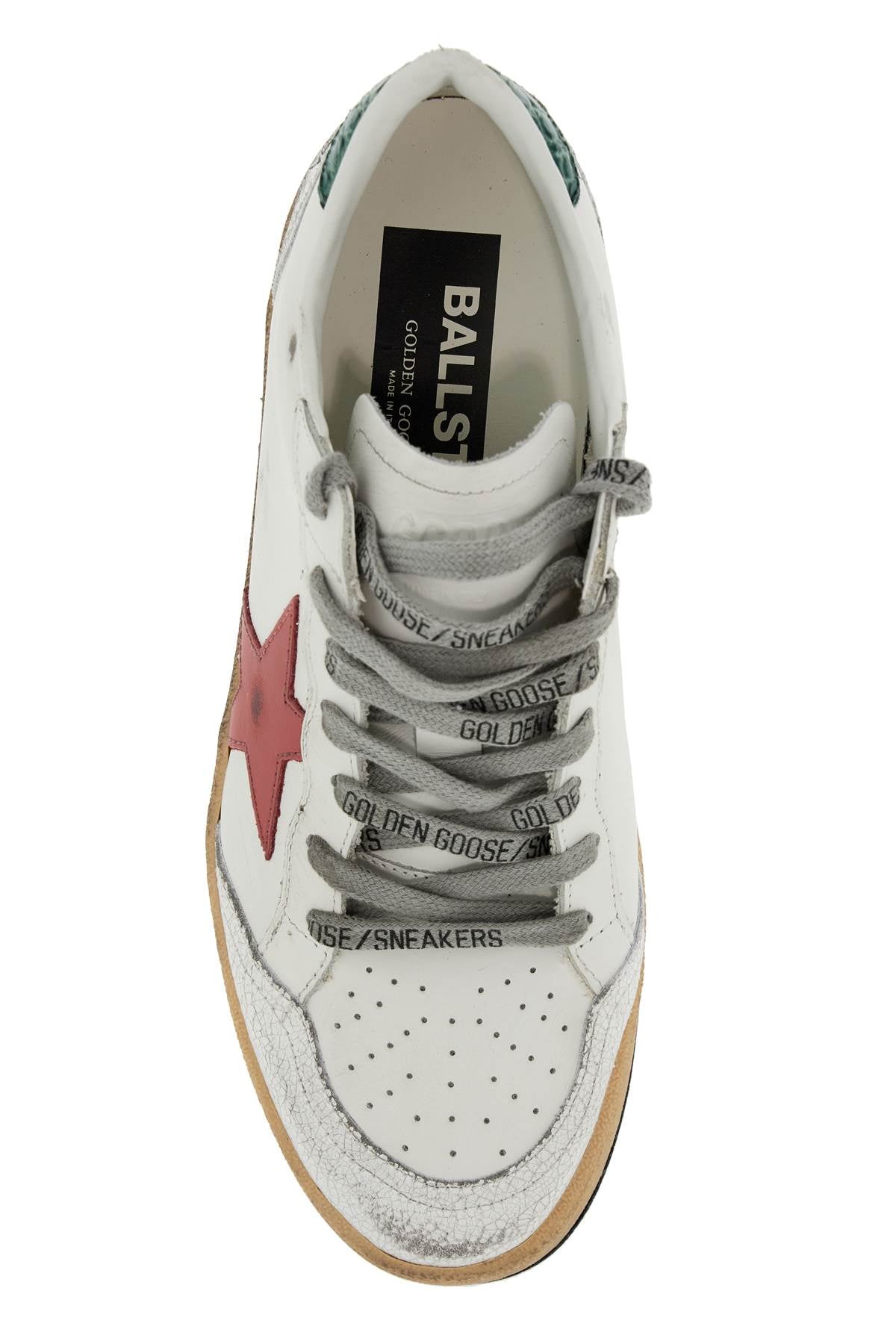 Golden Goose Ball Star Sneakers: Used-Effect Leather Sneakers with Embossed Star image 1