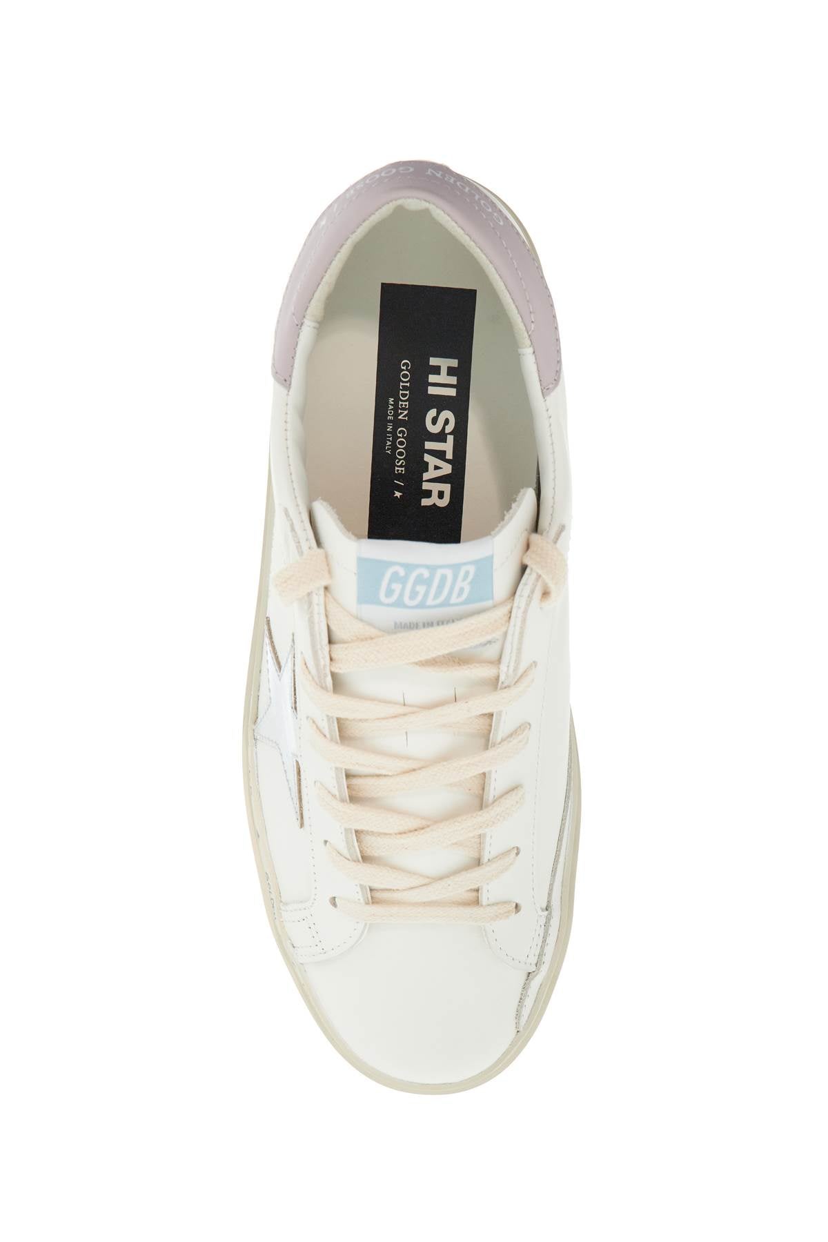 Golden Goose Hi Star Classic Sneakers: Metallic Leather & Smooth Leather Design image 1