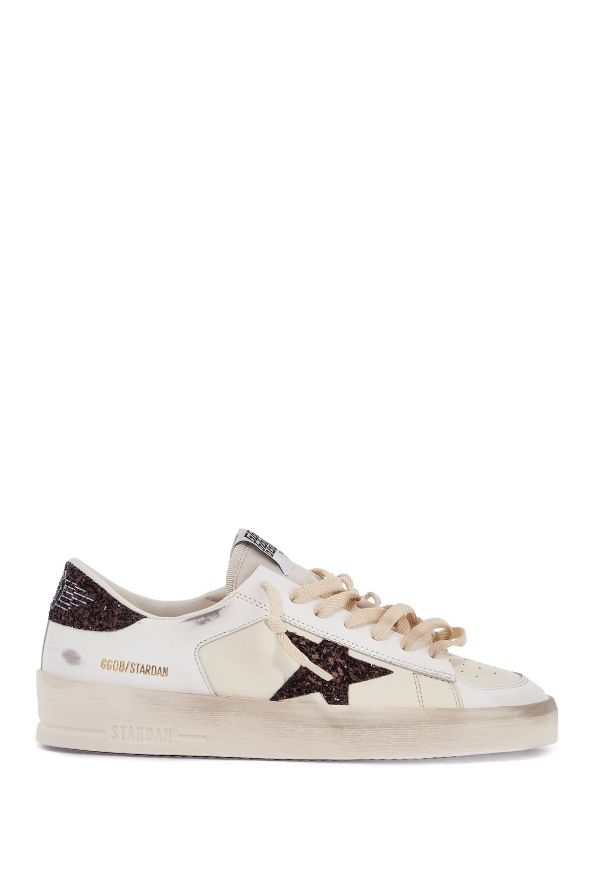 Golden Goose Stardan Sneakers: Distressed Leather & Glitter image 0