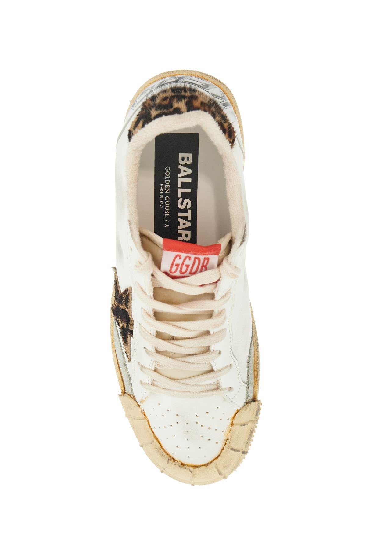 Golden Goose Ball Star Sneakers: Used-Effect Leather & Pony Hair image 1