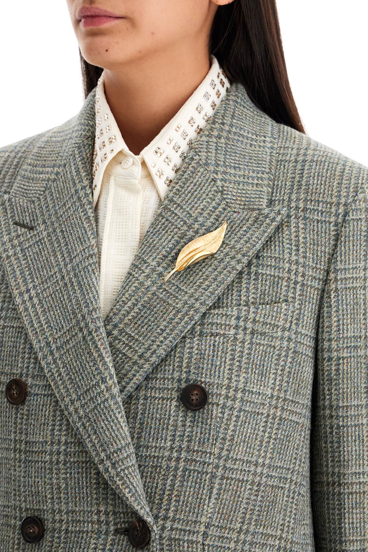 Women's Golden Goose Double-Breasted Blazer - Prince of Wales Check image 3