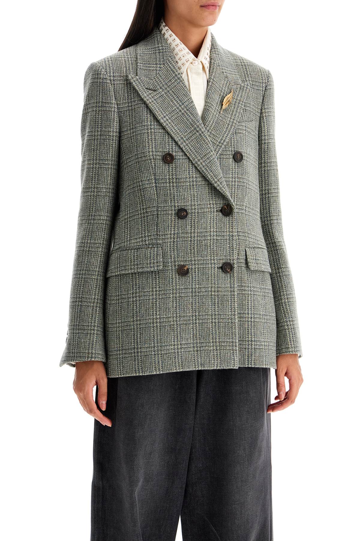 Women's Golden Goose Double-Breasted Blazer - Prince of Wales Check image 1