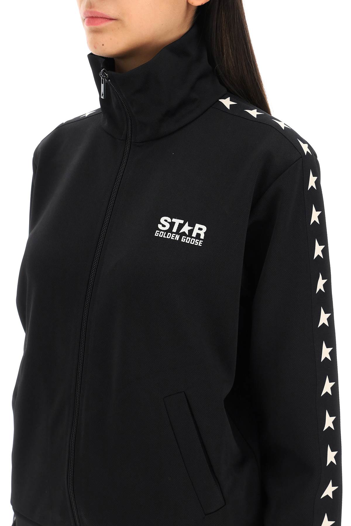 Golden Goose denise slim jacket black with white stars image 3