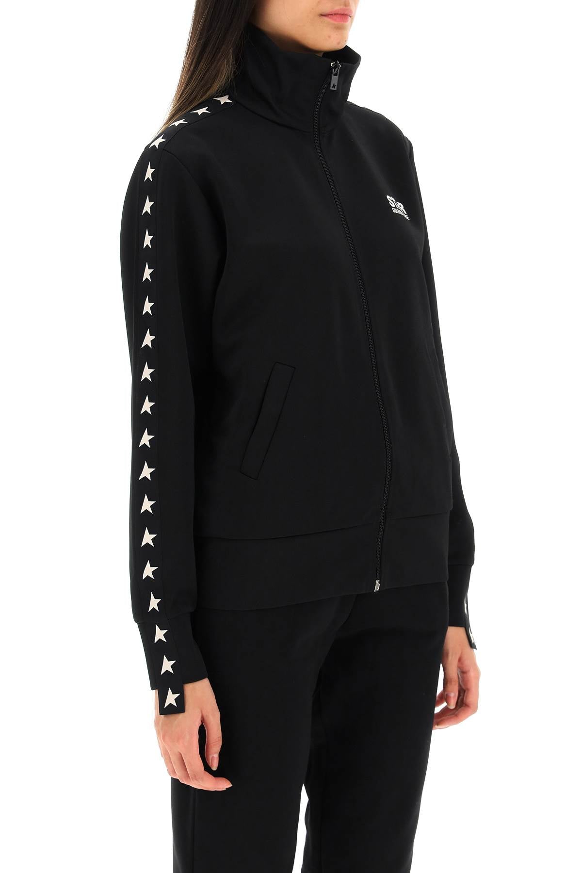 Golden Goose denise slim jacket black with white stars image 1