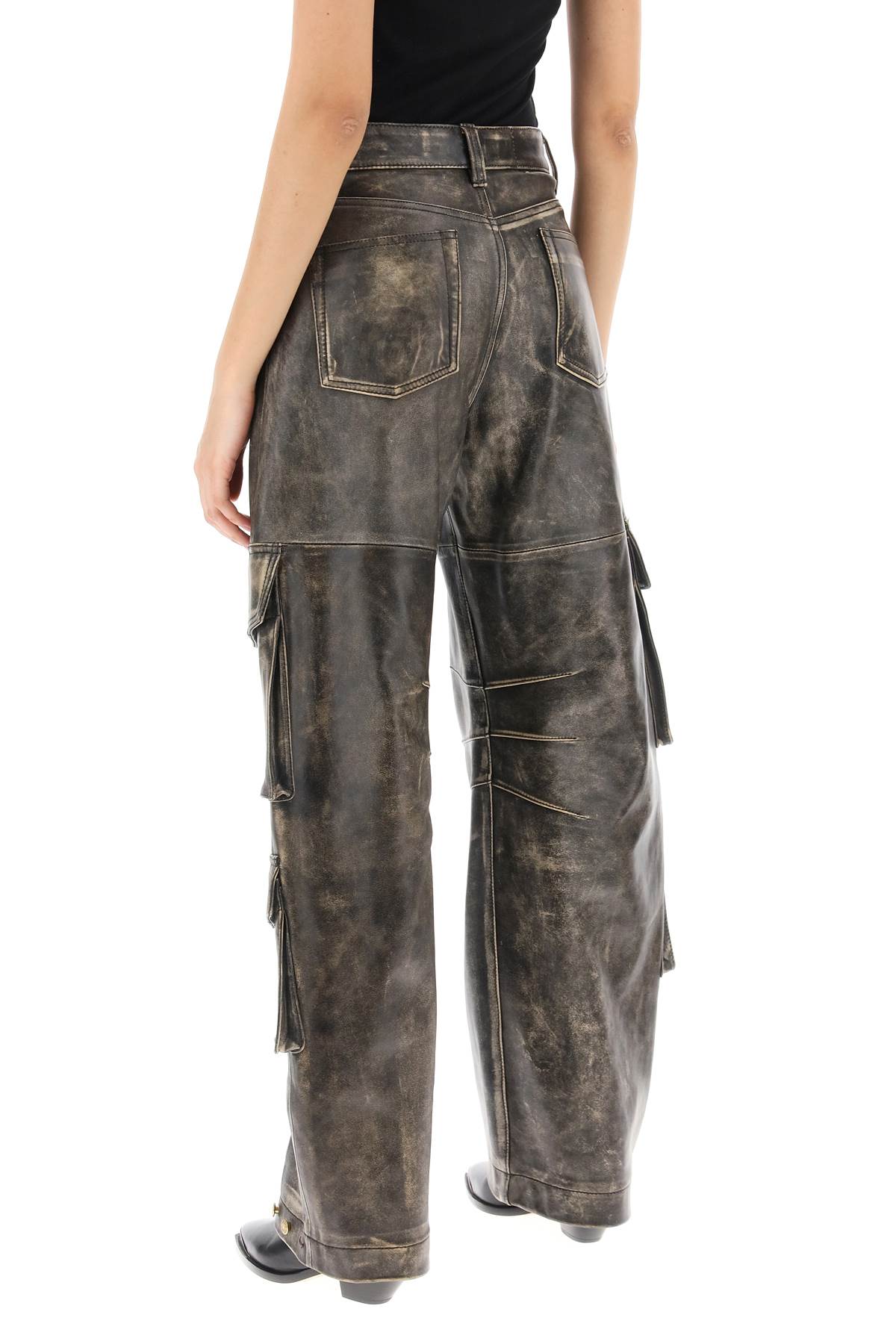 Golden Goose irin cargo pants in vintage-effect nappa leather image 2