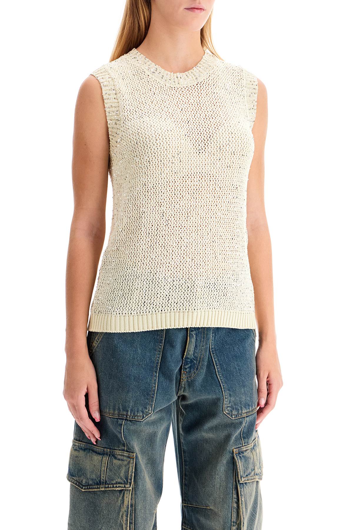 Golden Goose knitted vest with sequins embell image 1