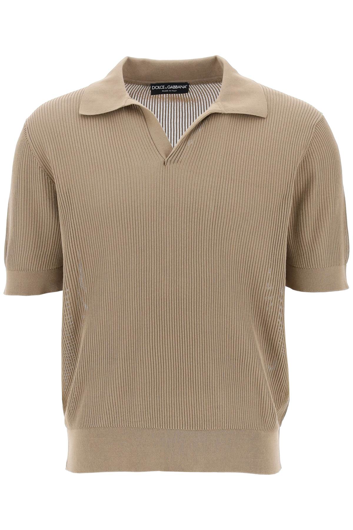 Dolce & Gabbana cotton ribbed perforated polo shirt image 0