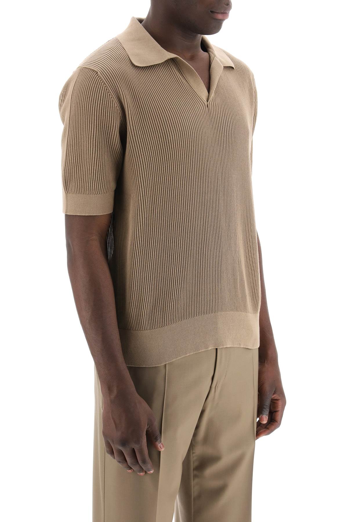 Dolce & Gabbana cotton ribbed perforated polo shirt image 1