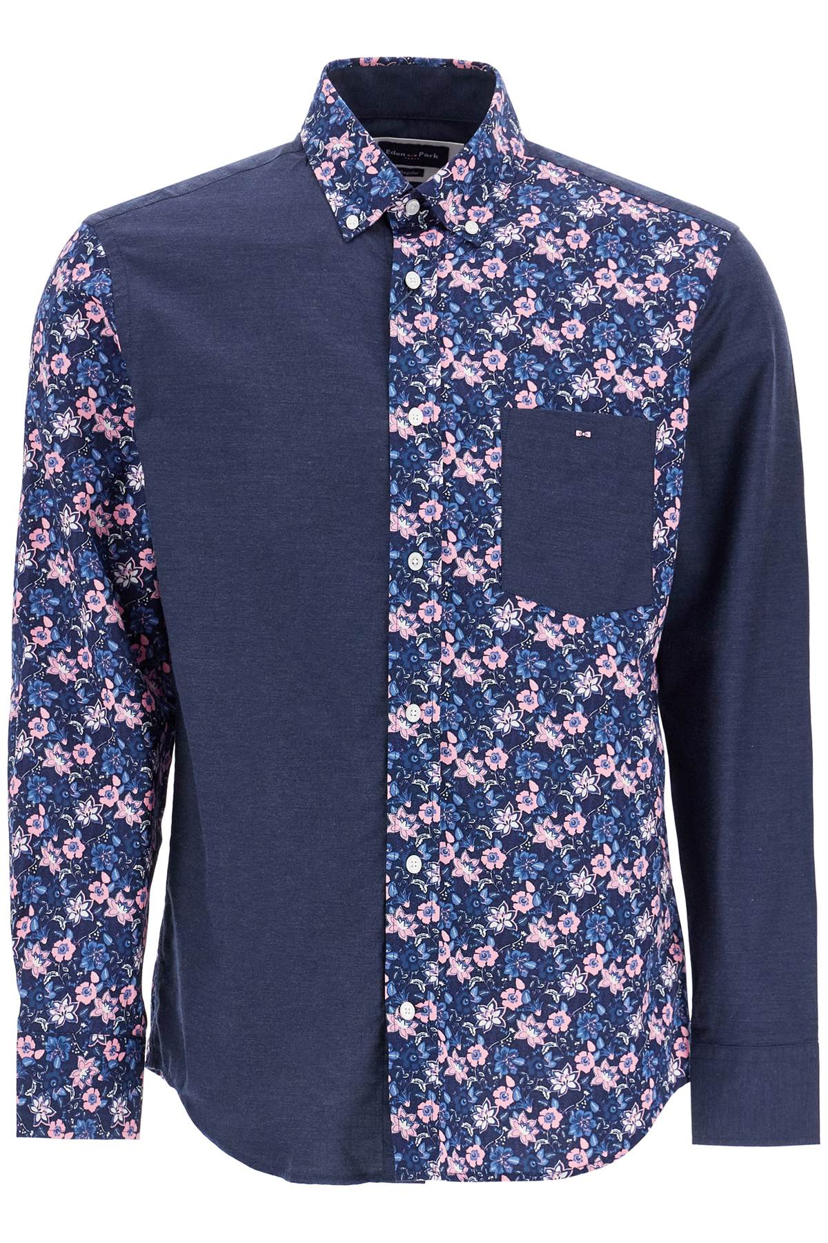 EDEN PARK blue floral long sleeve cotton regular fit shirt image 0