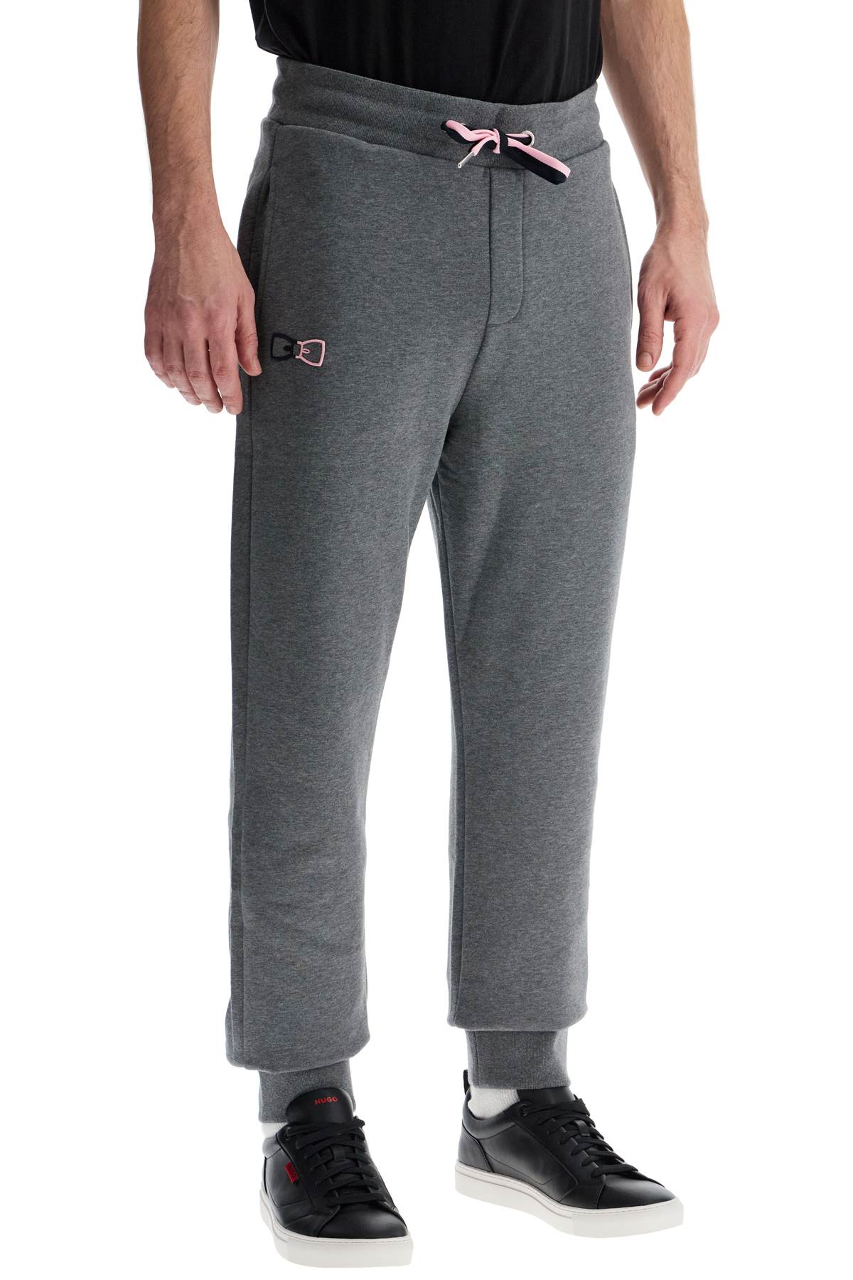 EDEN PARK slim fit high-waisted gray cotton jogging pants image 1