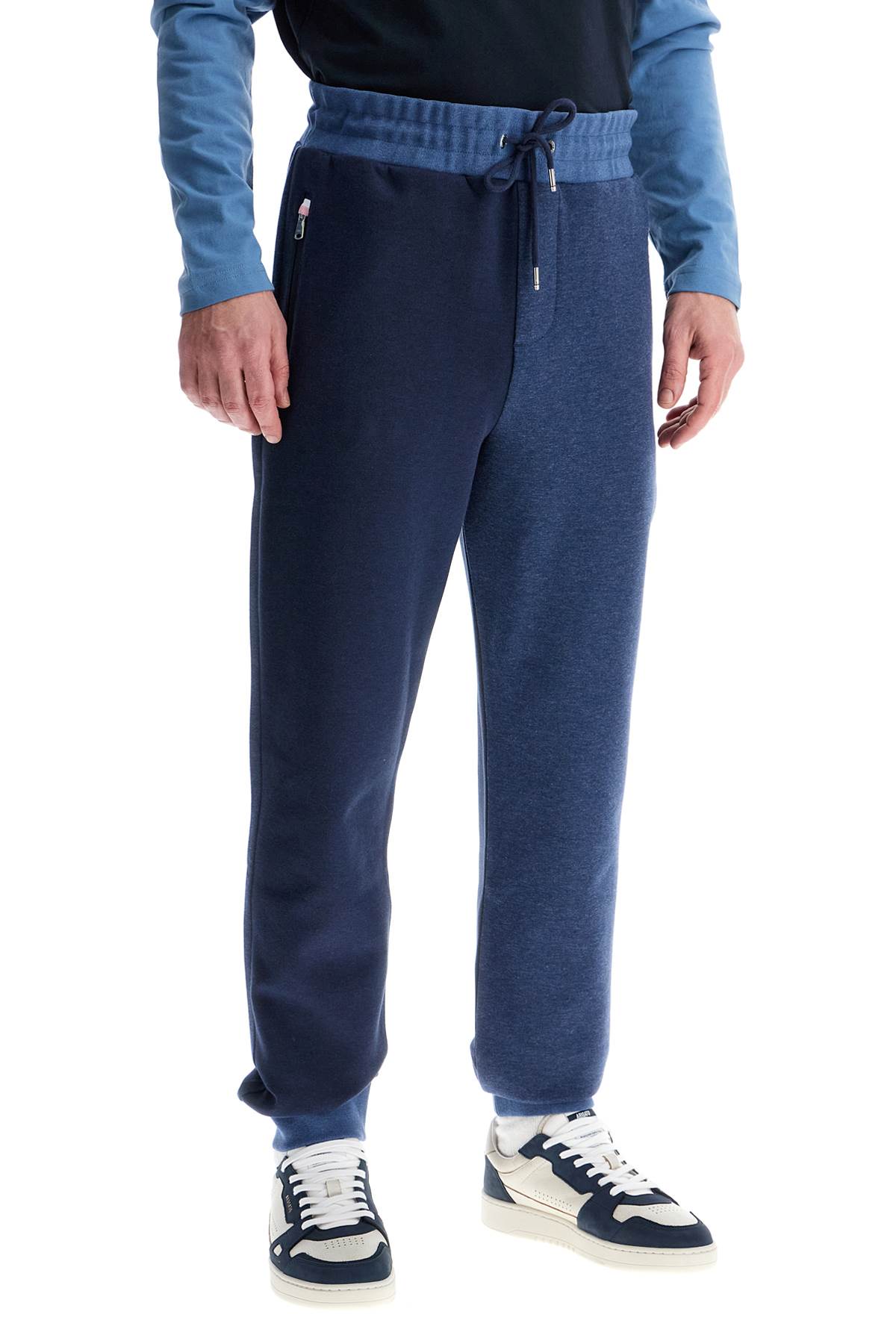 EDEN PARK high-waisted dark blue jogging pants with zip pockets and elastic cuffs image 1