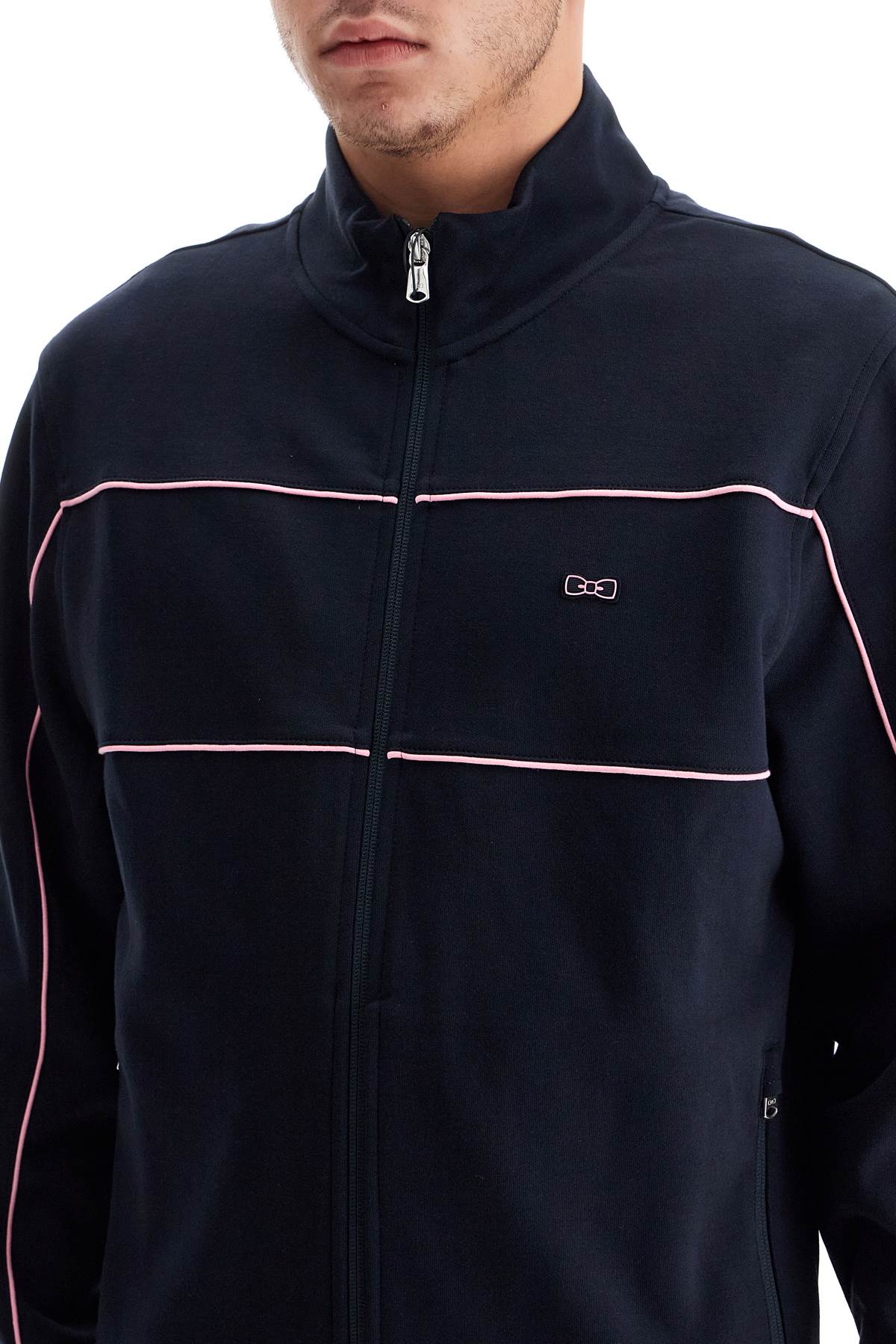 EDEN PARK Men's Cotton Track Sweatshirt with Contrast Piping image 3