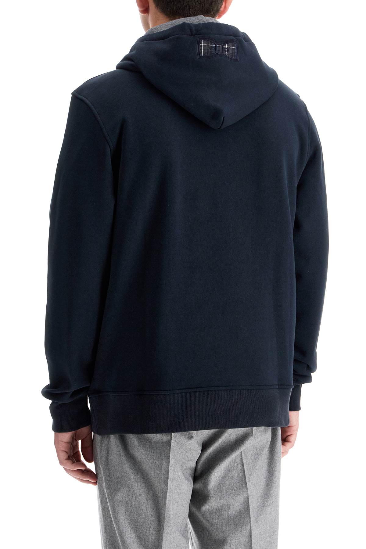 Eden Park Hooded Sweatshirt with Tartan Logo Patch image 2