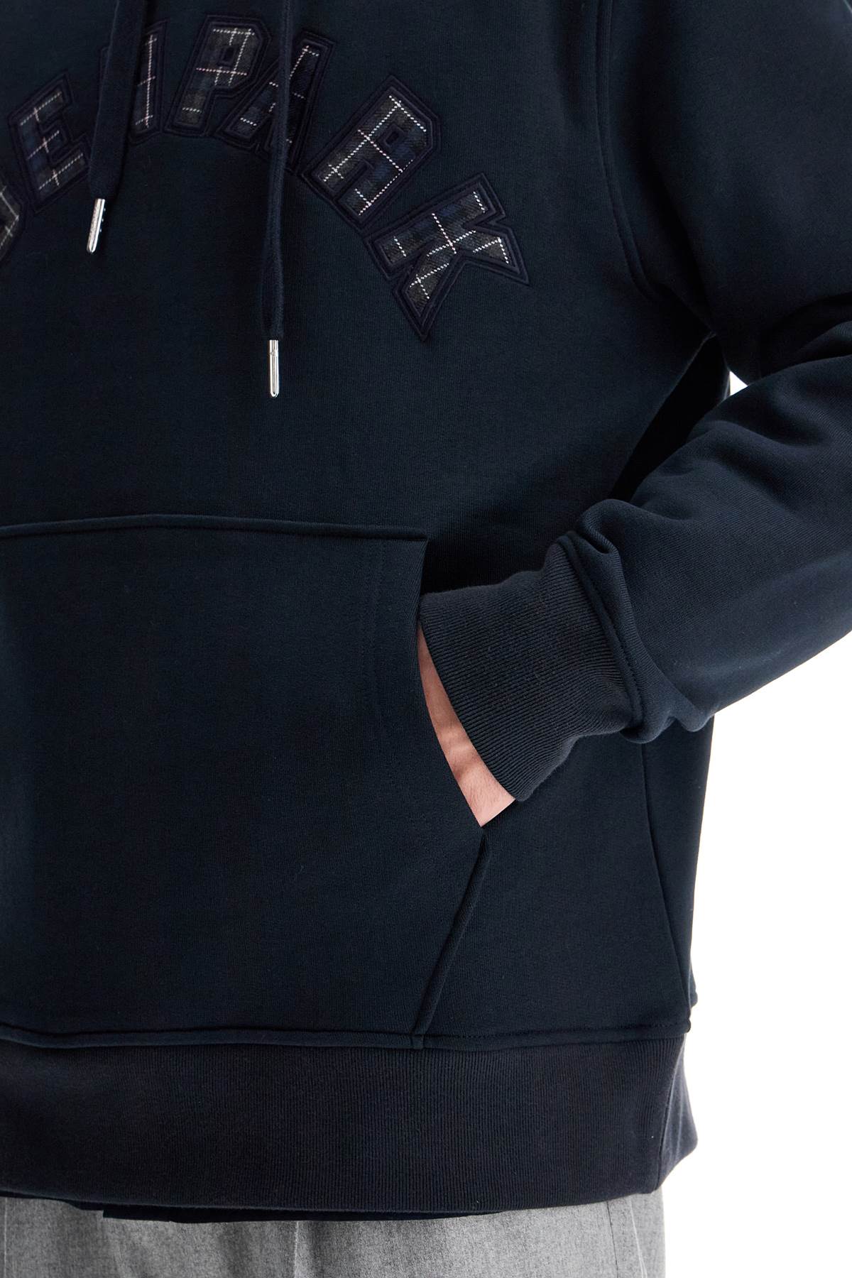 Eden Park Hooded Sweatshirt with Tartan Logo Patch image 3