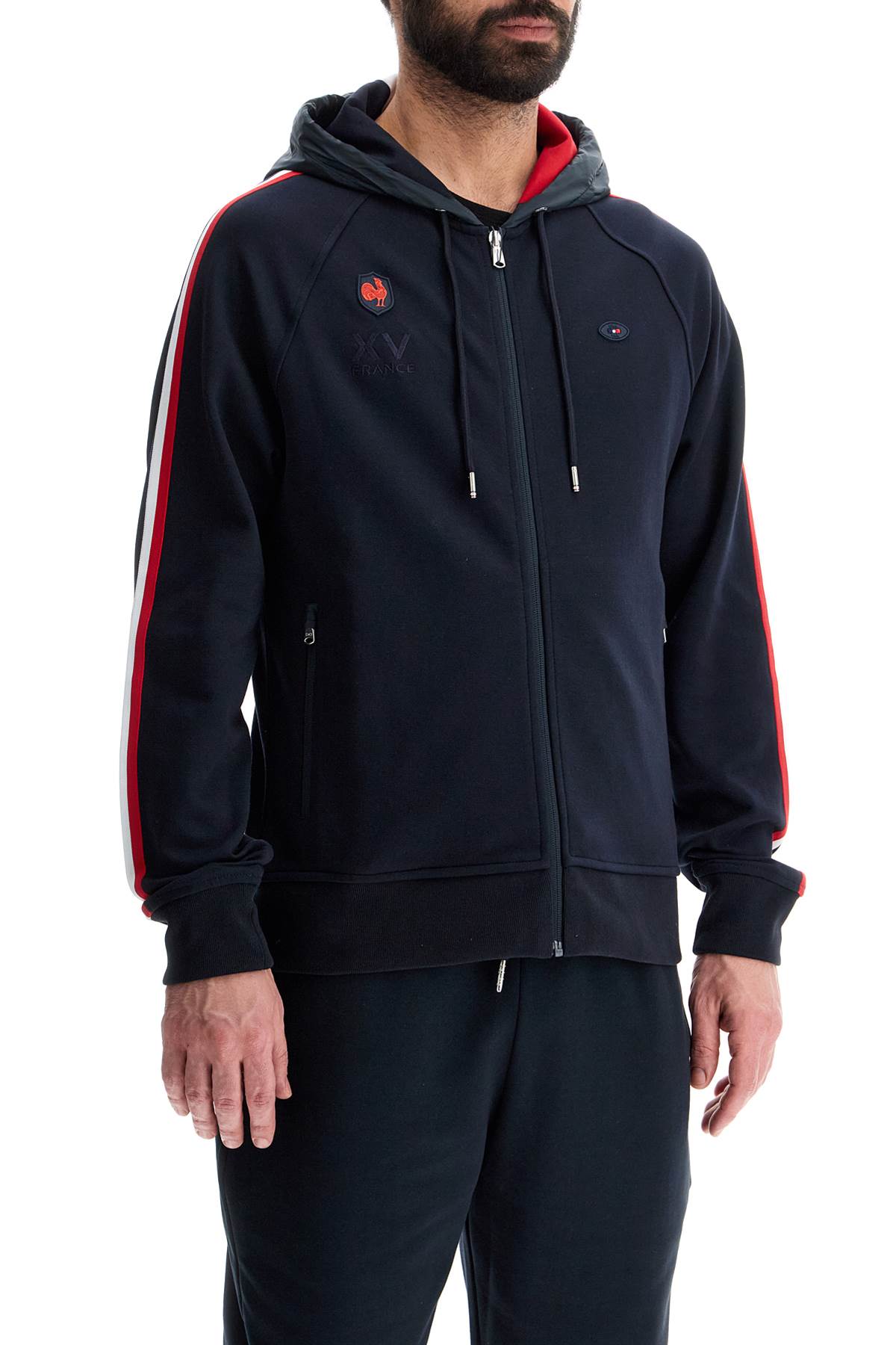 EDEN PARK navy blue zip hoodie cotton polyester image 1