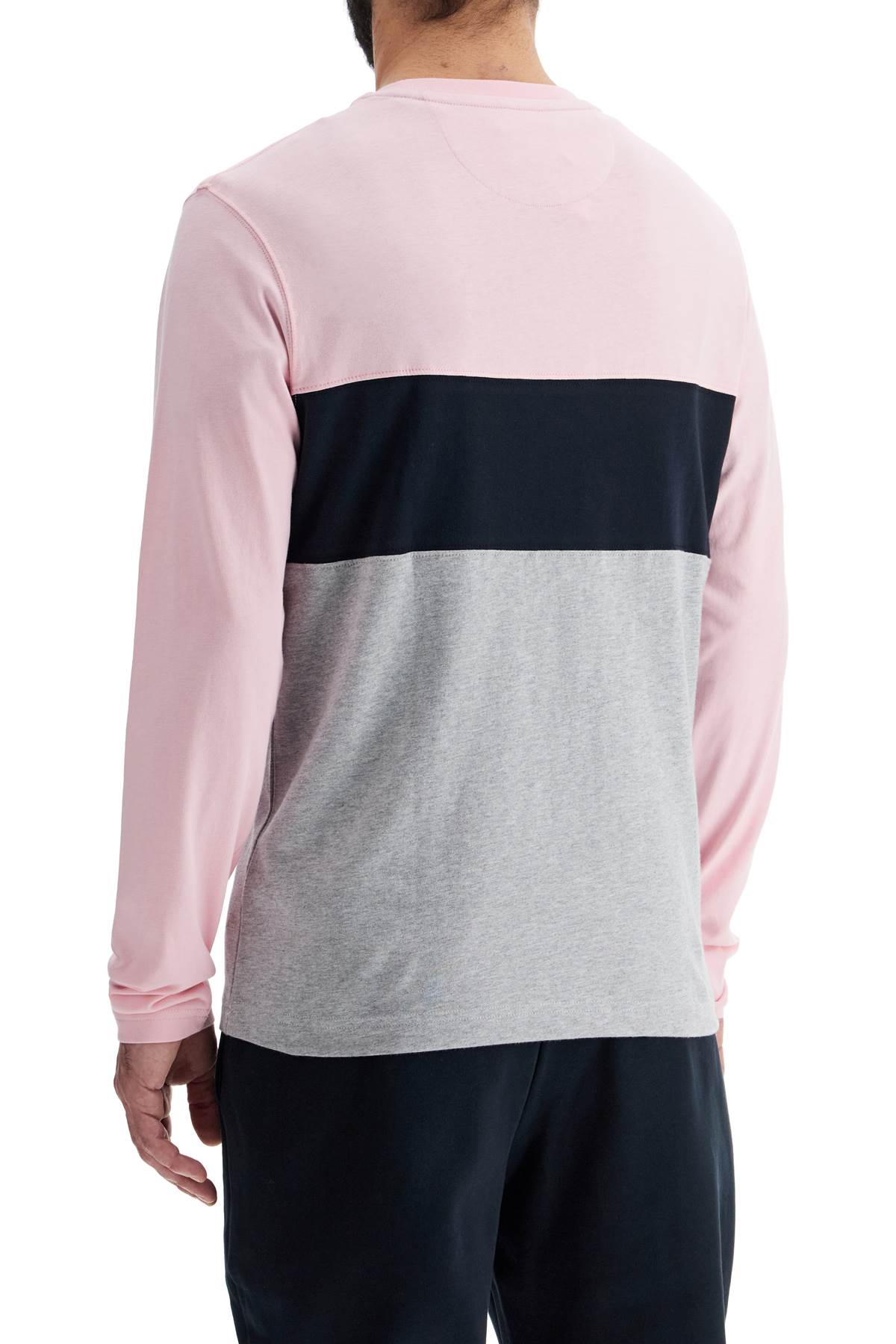 EDEN PARK long sleeve crew neck t-shirt in pink*** blue*** and gray cotton image 2