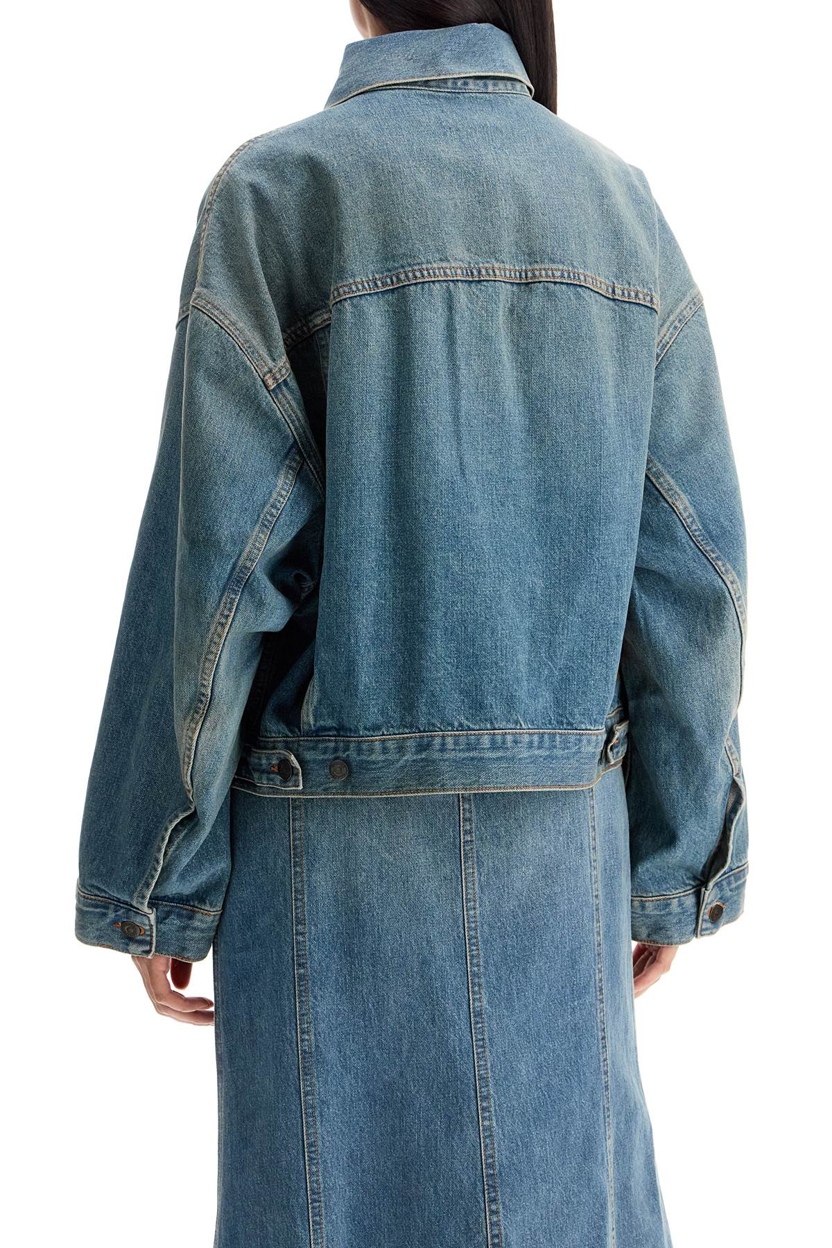 Haikure denim boxy jacket with spencer image 2