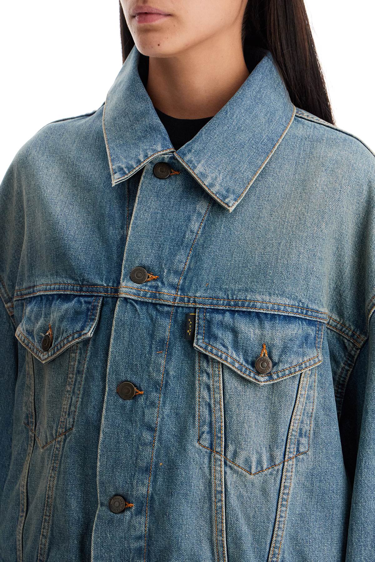 Haikure denim boxy jacket with spencer image 3