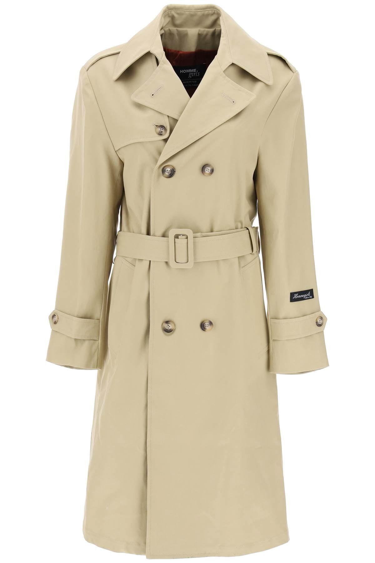 HOMME GIRLS cotton double-breasted trench coat image 0