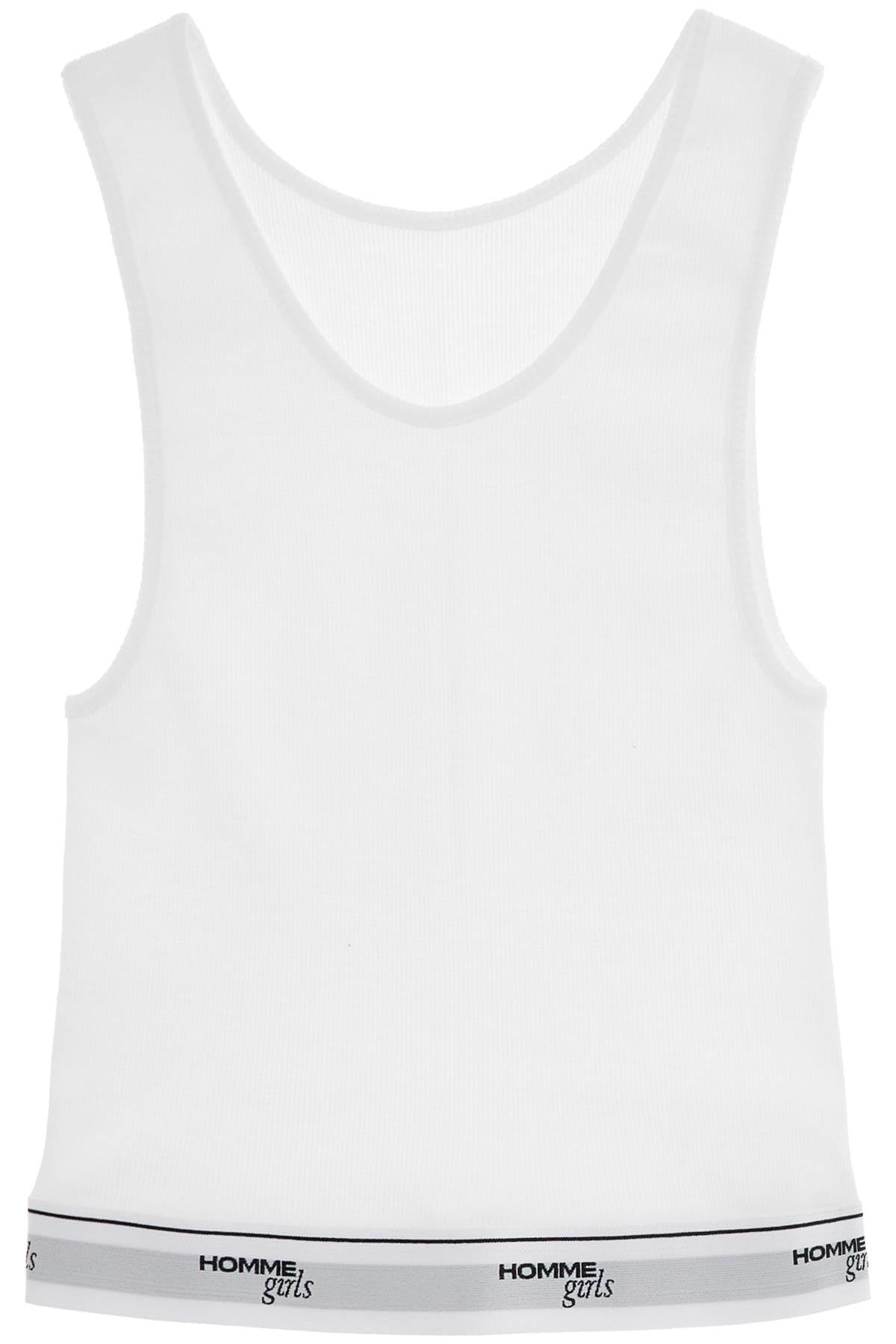 Homme Girls white cotton sleeveless crop top image 0