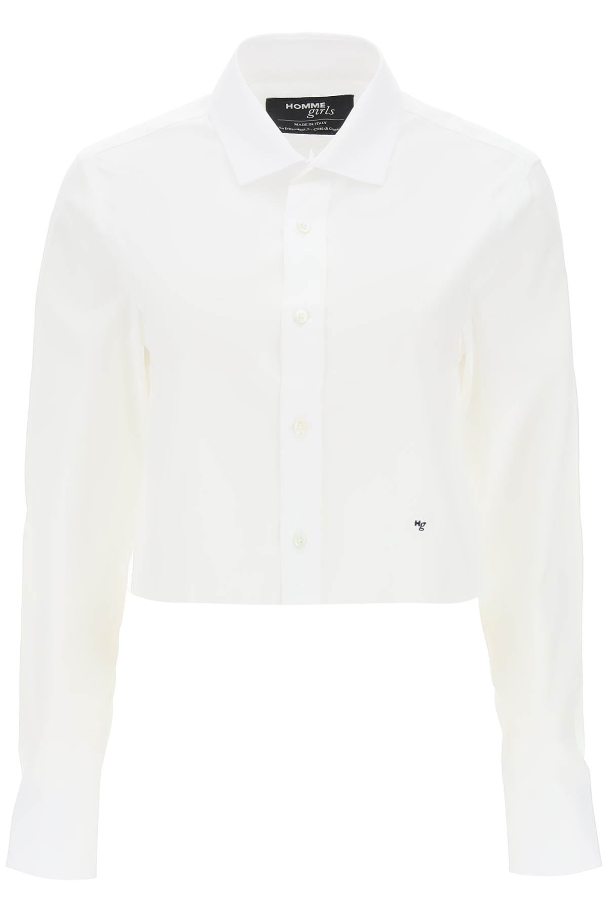 Homme Girls cotton twill cropped shirt image 0