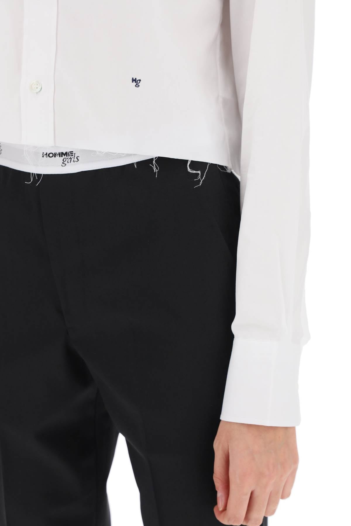 Homme Girls cotton twill cropped shirt image 3