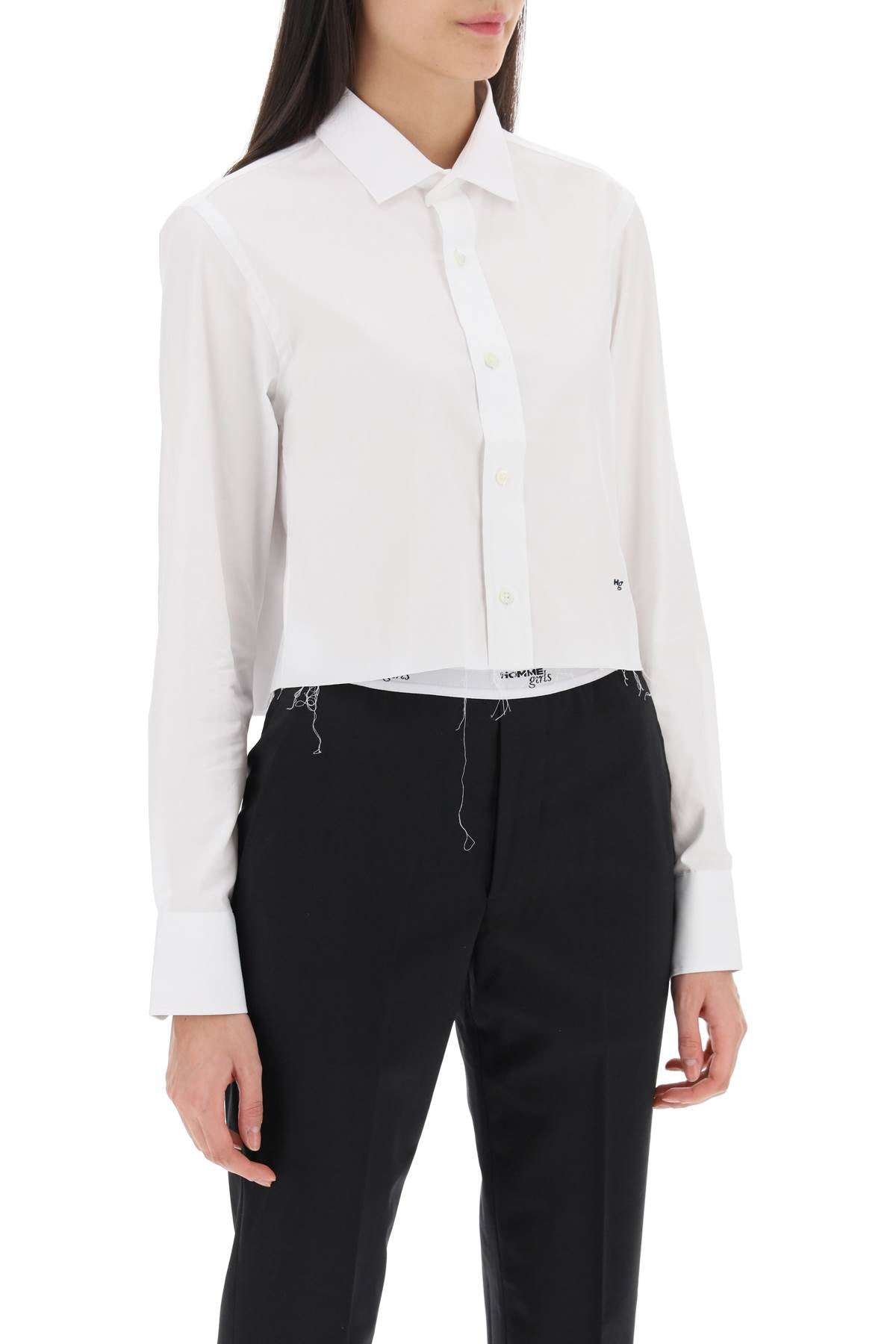 Homme Girls cotton twill cropped shirt image 1