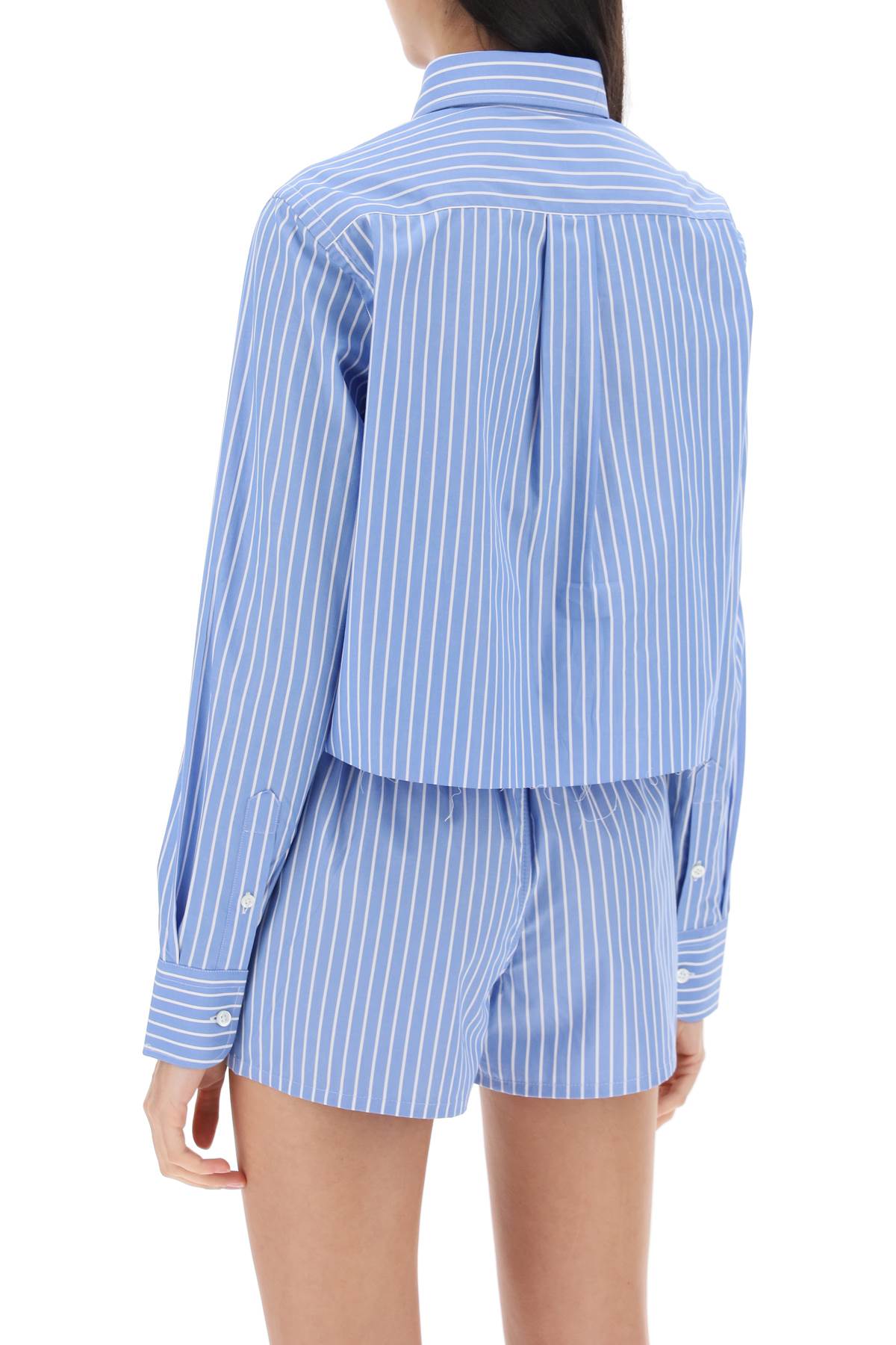 Homme Girls cropped striped poplin shirt image 2