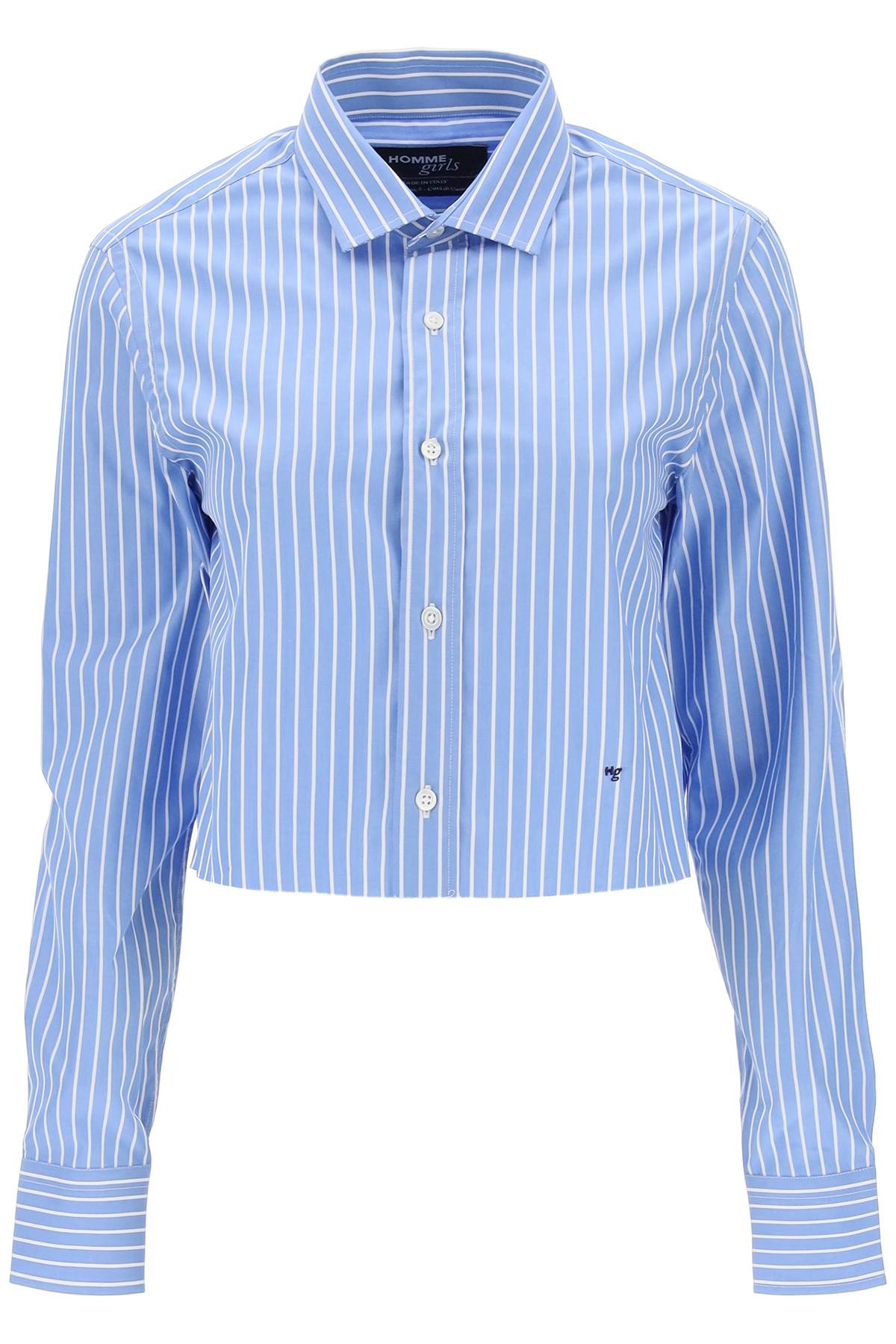 Homme Girls cropped striped poplin shirt image 0