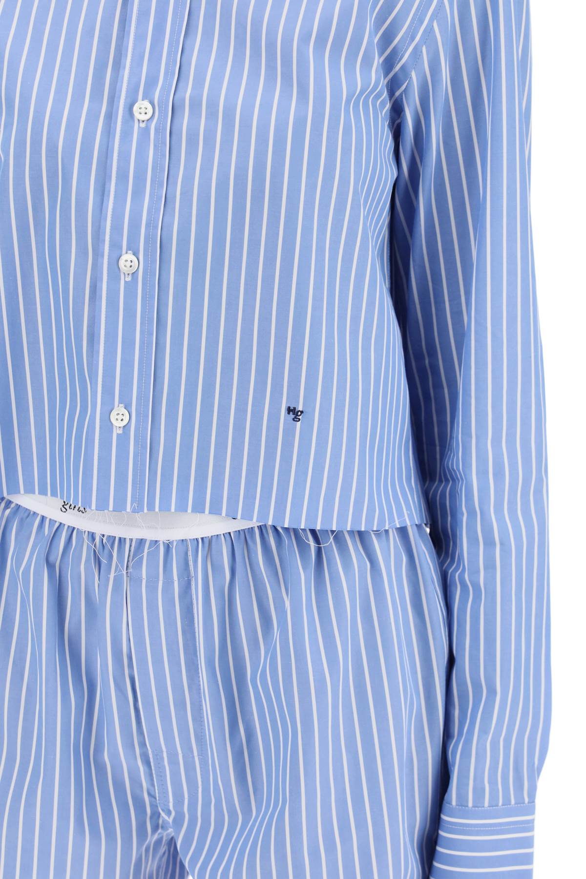 Homme Girls cropped striped poplin shirt image 3