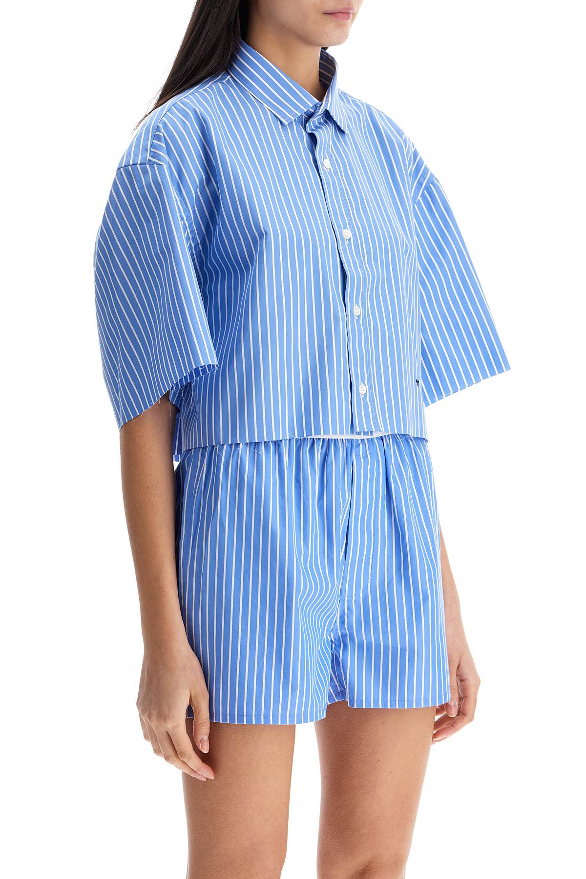 Homme Girls blue striped cotton shirt image 1