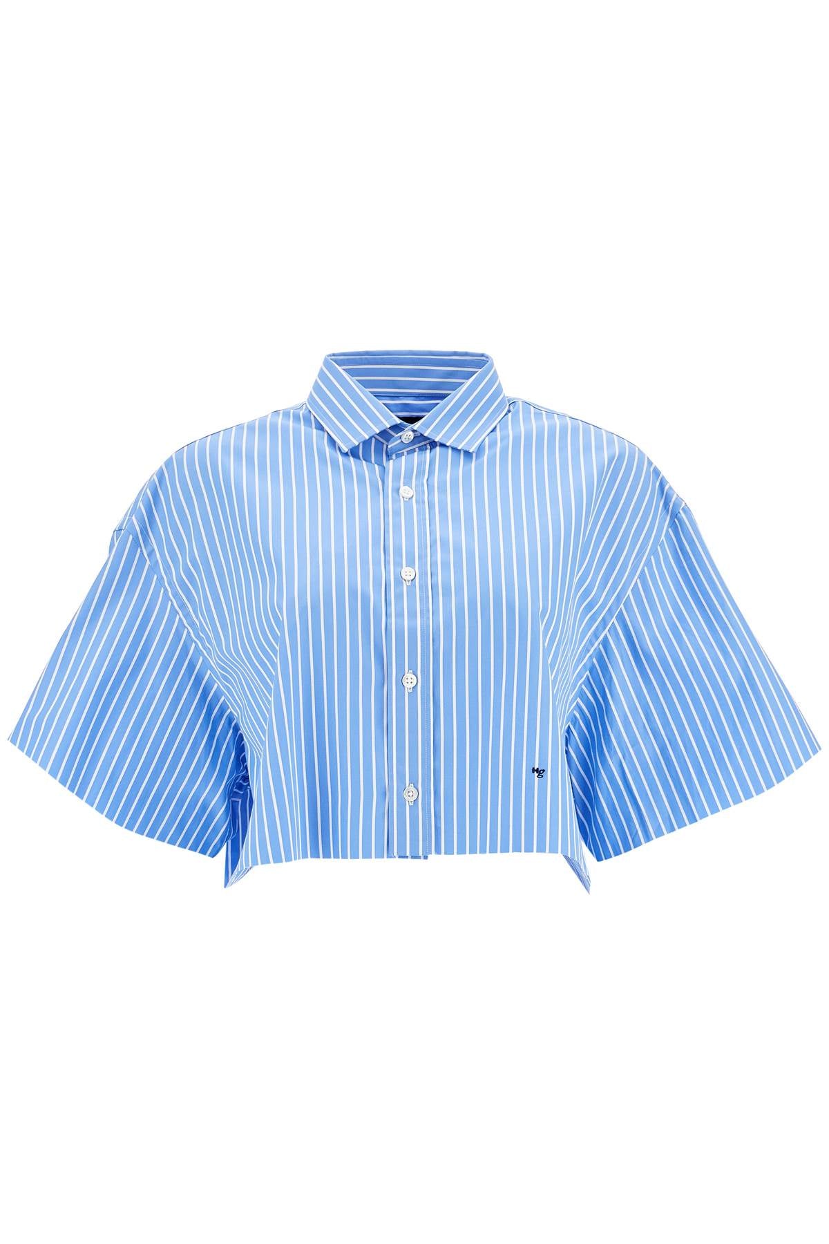 Homme Girls blue striped cotton shirt image 0