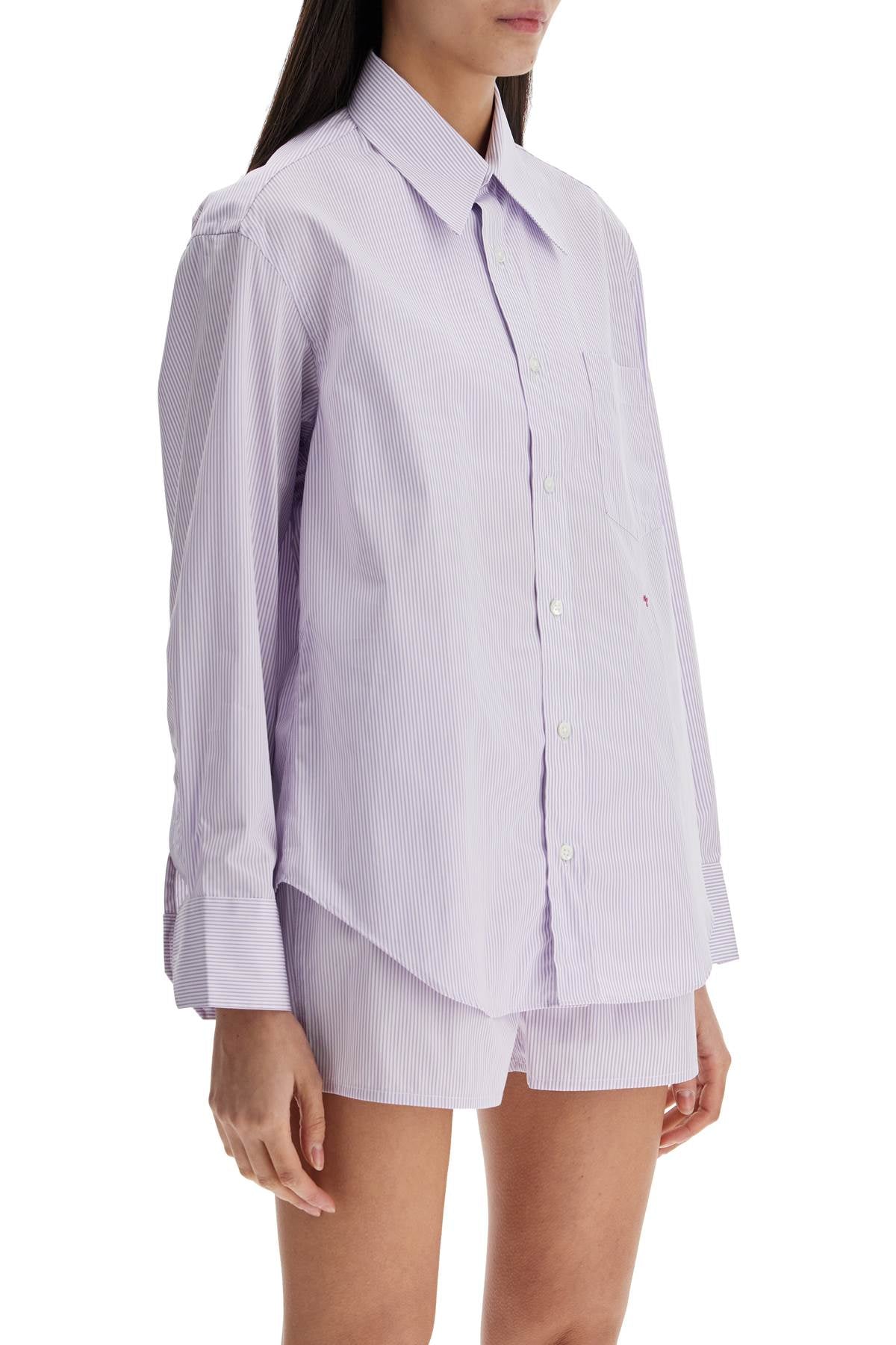 Homme Girls purple striped cotton women's shirt image 1