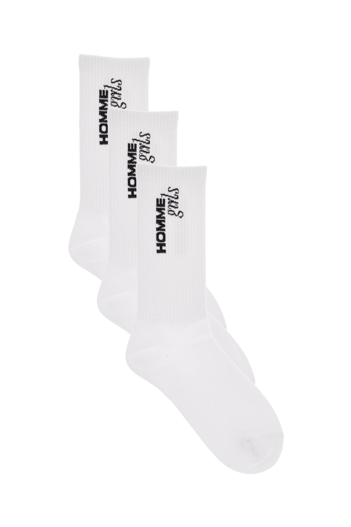 Homme Girls 3 pairs of white cotton slim fit breathable socks image 0