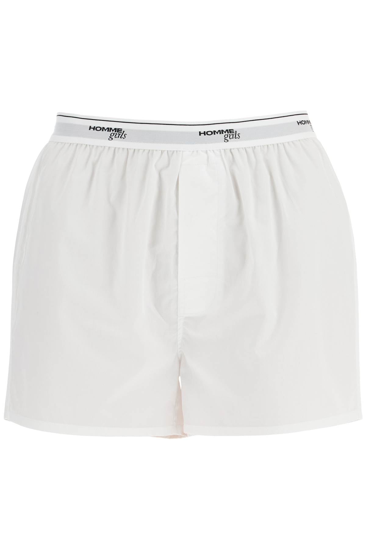 Homme Girls men's high-waisted white cotton boxer image 0