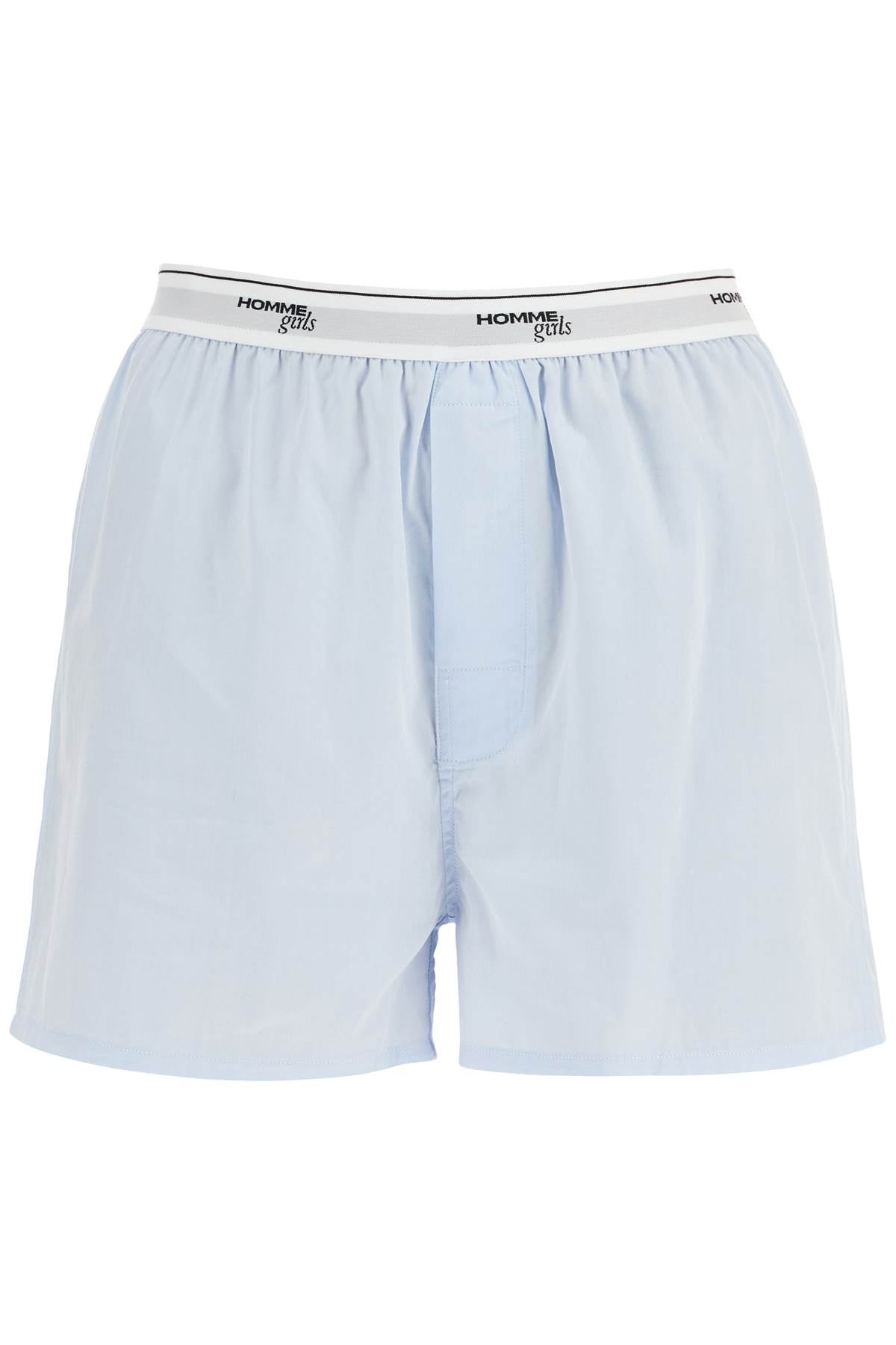 Homme Girls light blue high-waisted cotton boxer shorts image 0