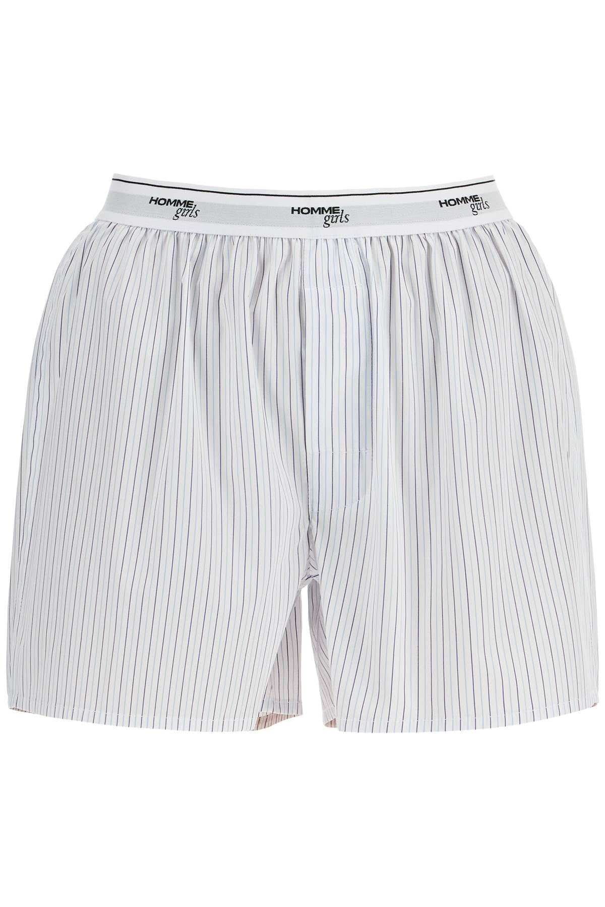 Homme Girls high-waisted beige striped cotton boxer image 0