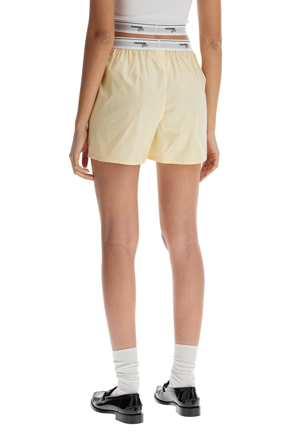 Homme Girls high-waisted pale yellow cotton boxer image 2