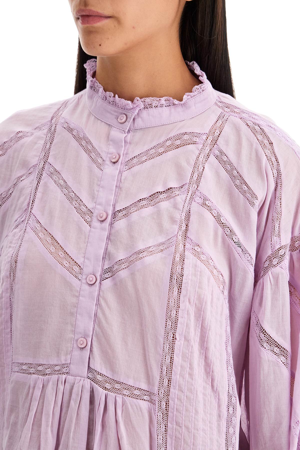 Isabel Marant Etoile Cotton Voile Blouse with Lace image 3