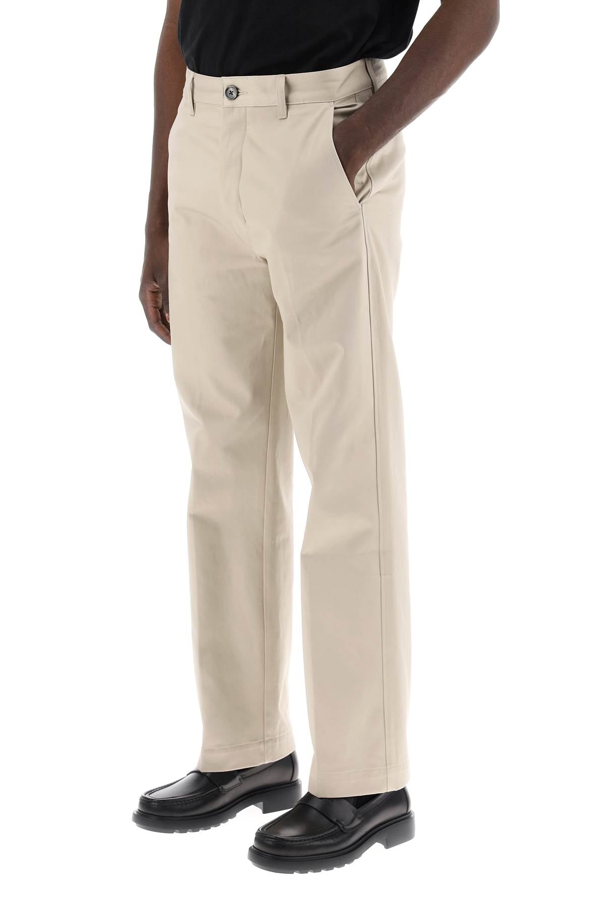 Ami Alexandre Mattiussi Cotton Satin Chino Pants image 3