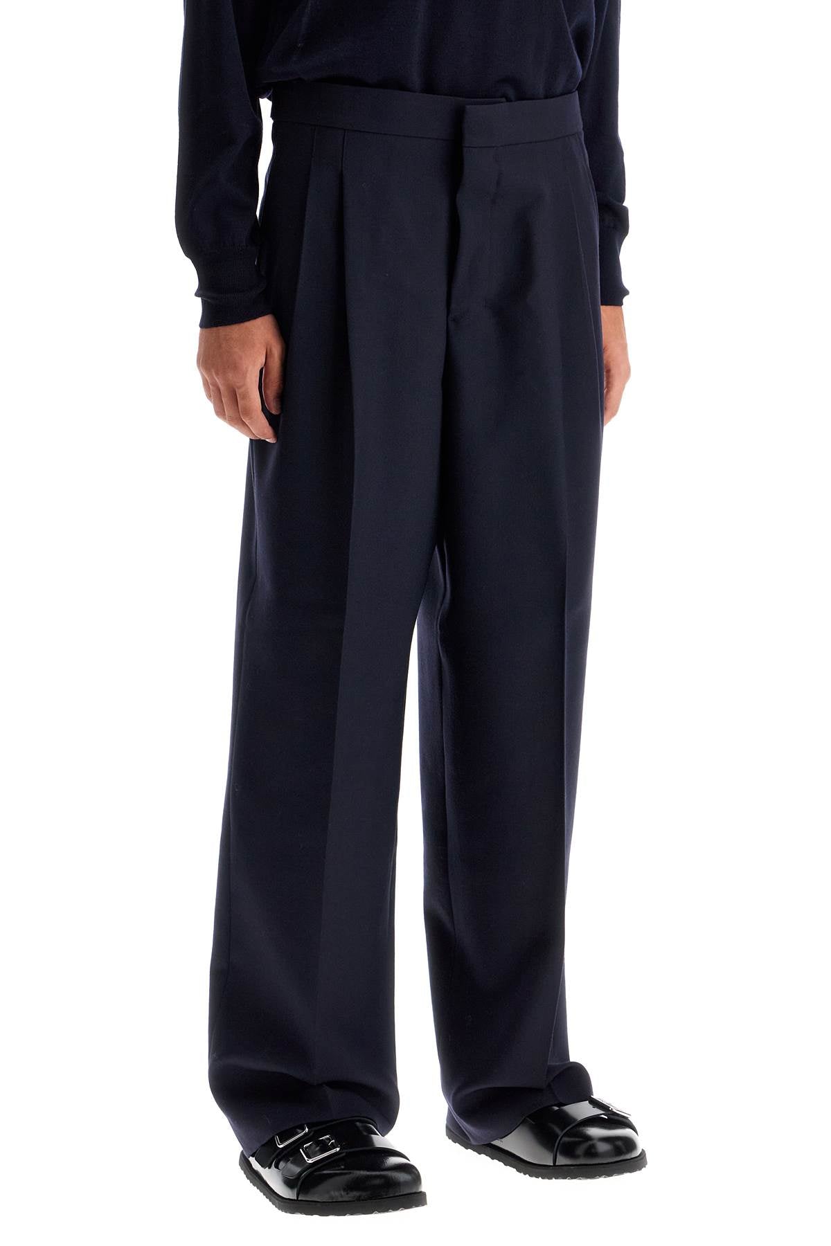 Ami Alexandre Matiussi large fit wool gabardine trousers image 1