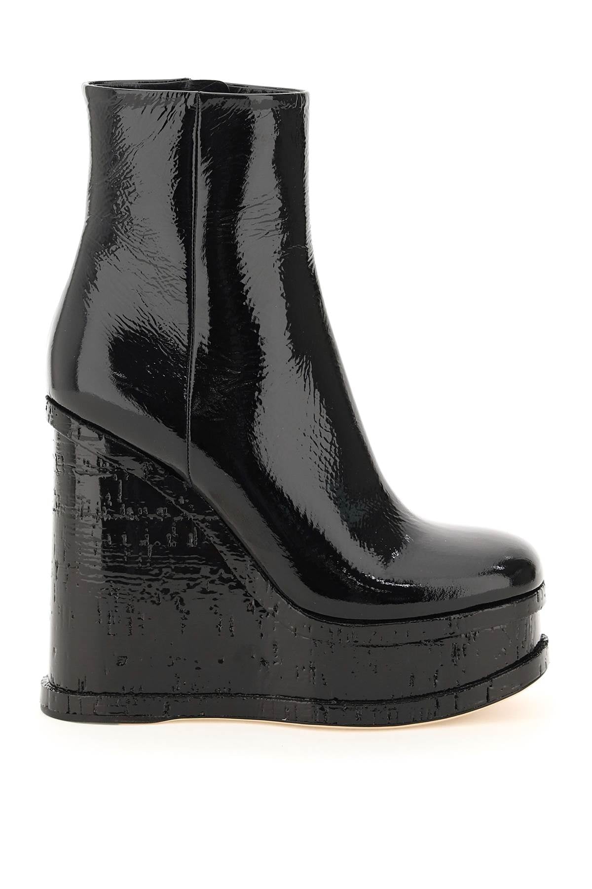 Haus of Honey Lacquer Doll Wedge Ankle Boots in Patent Leather image 0