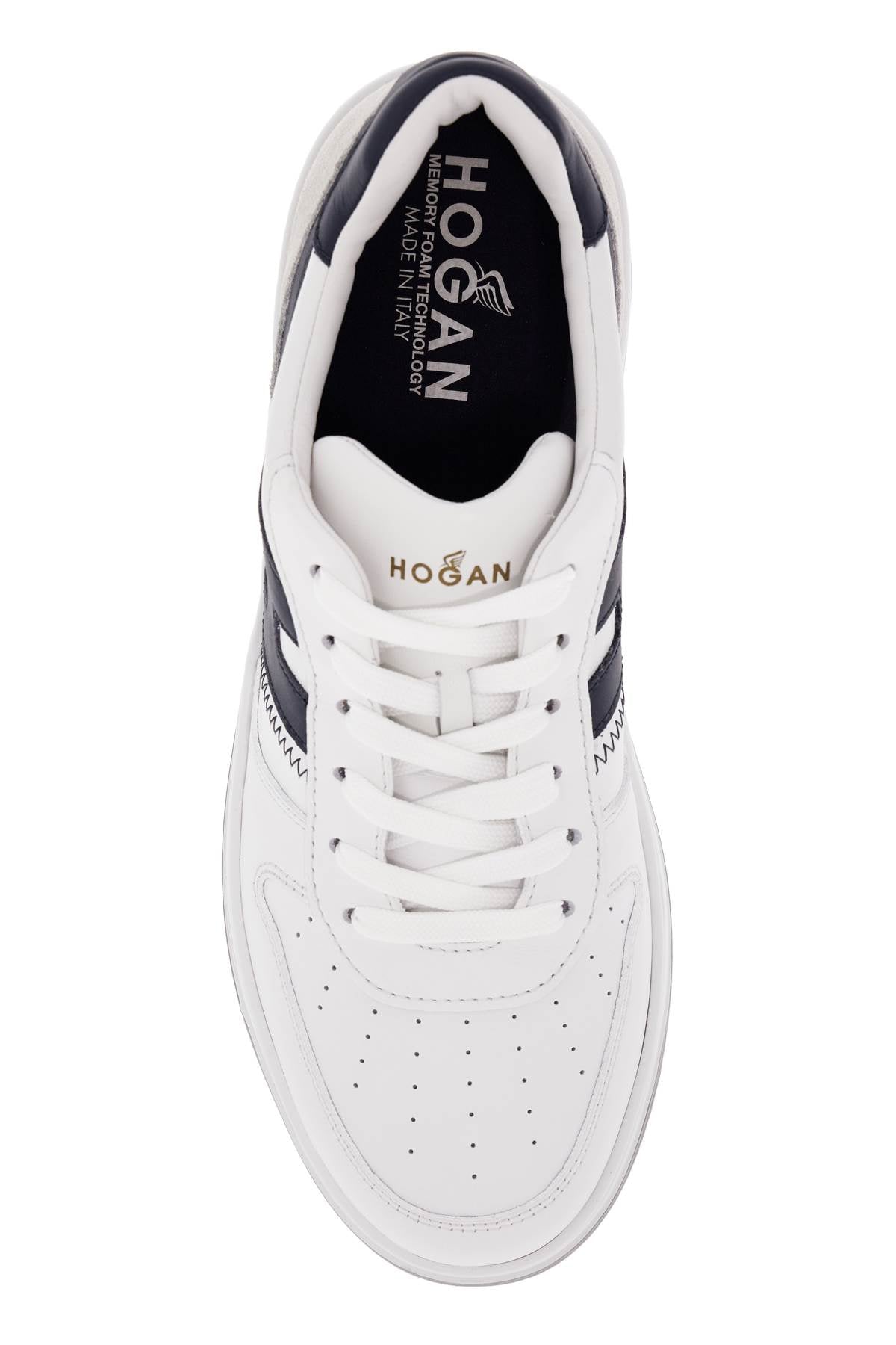 Hogan H630 Leather Sneakers with Contrasting H Detail image 1