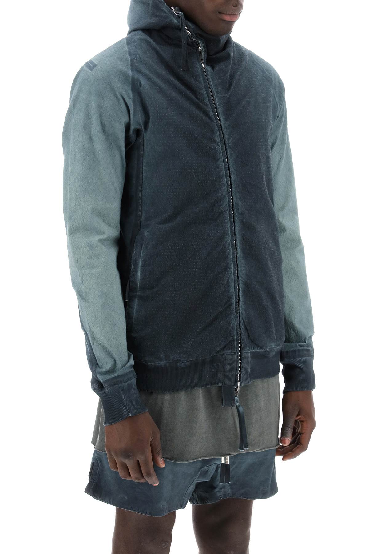 Boris Bidjan Saberi hybrid sweatshirt with zip and hood image 1